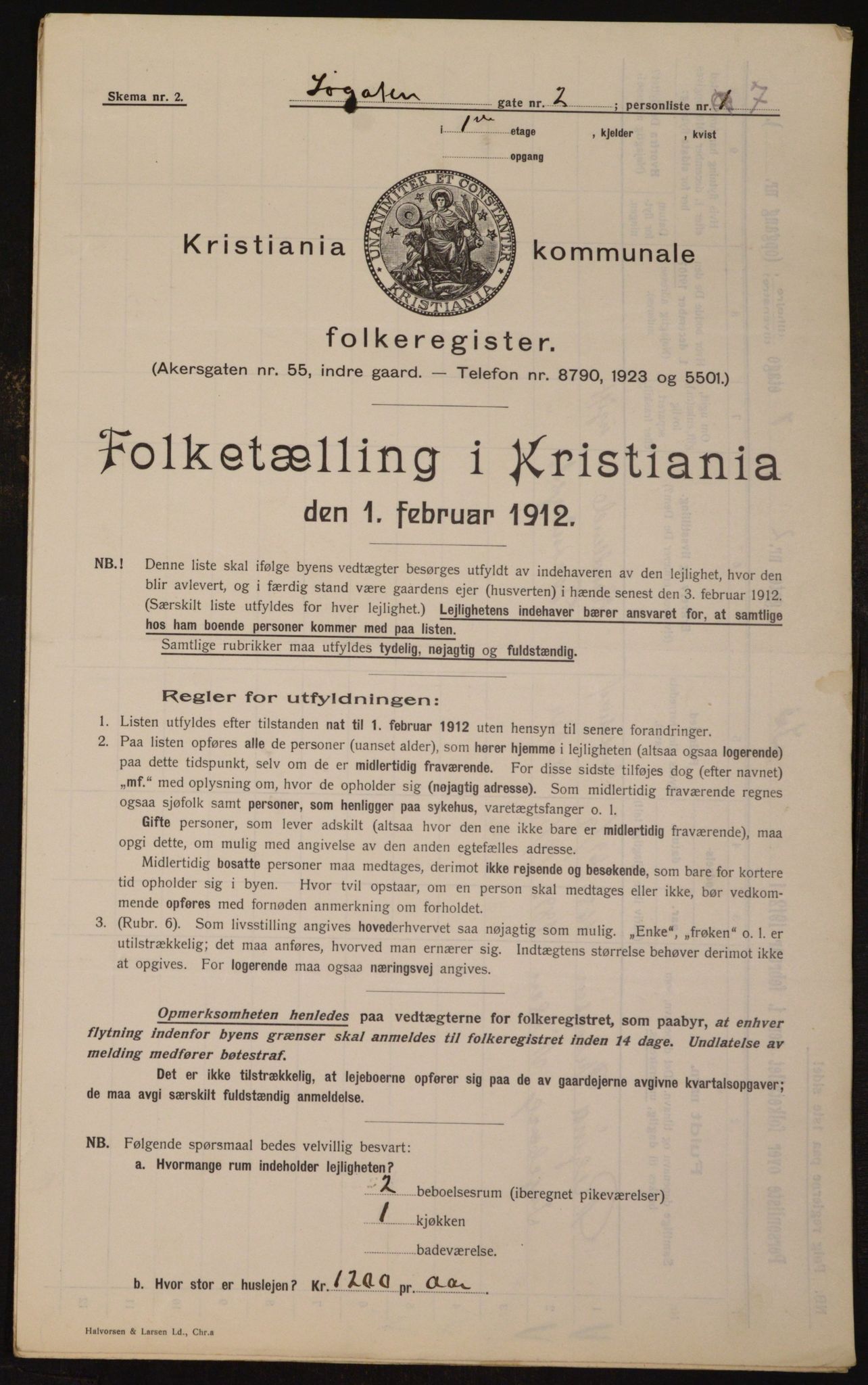 OBA, Municipal Census 1912 for Kristiania, 1912, p. 95356