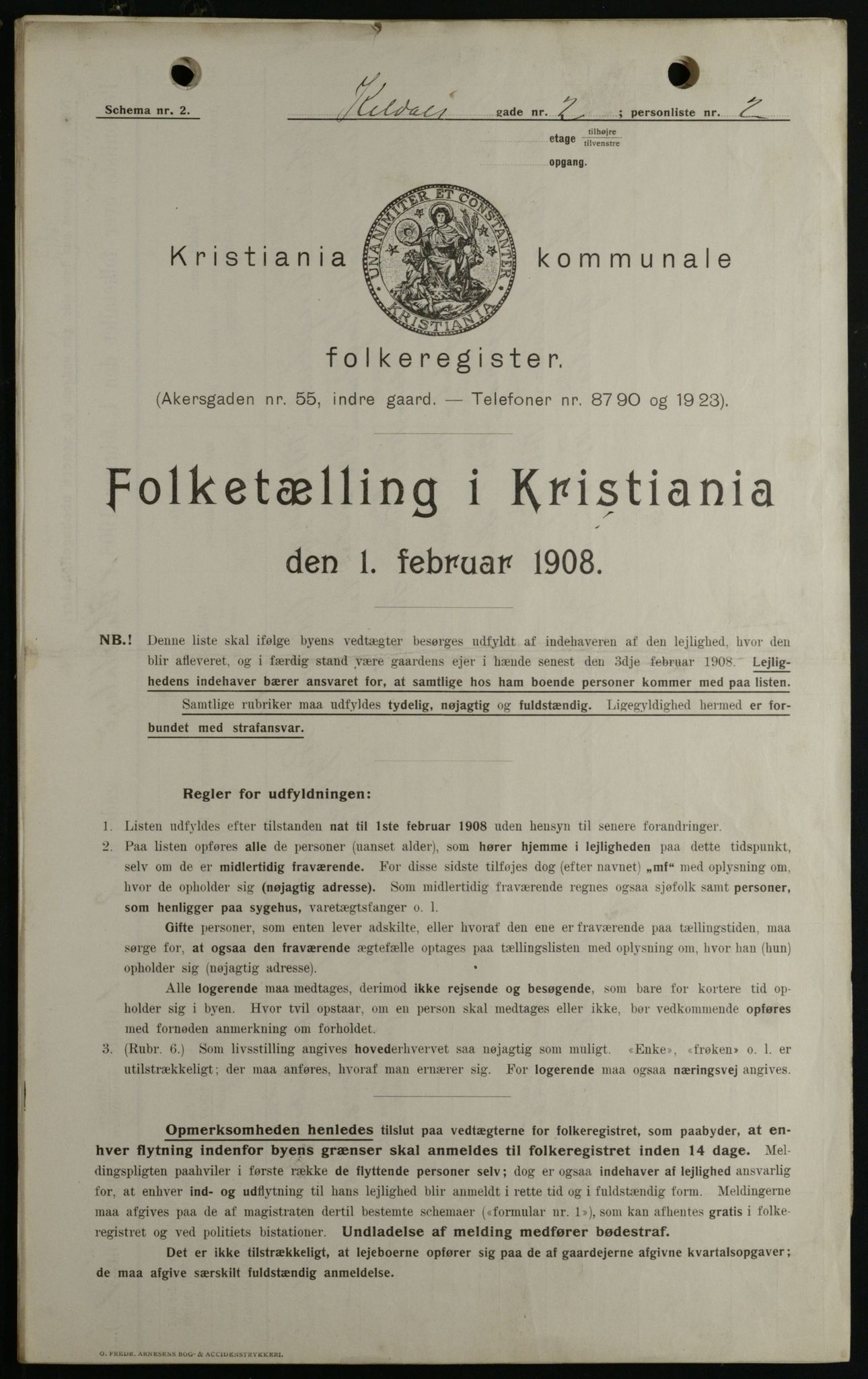 OBA, Municipal Census 1908 for Kristiania, 1908, p. 44282