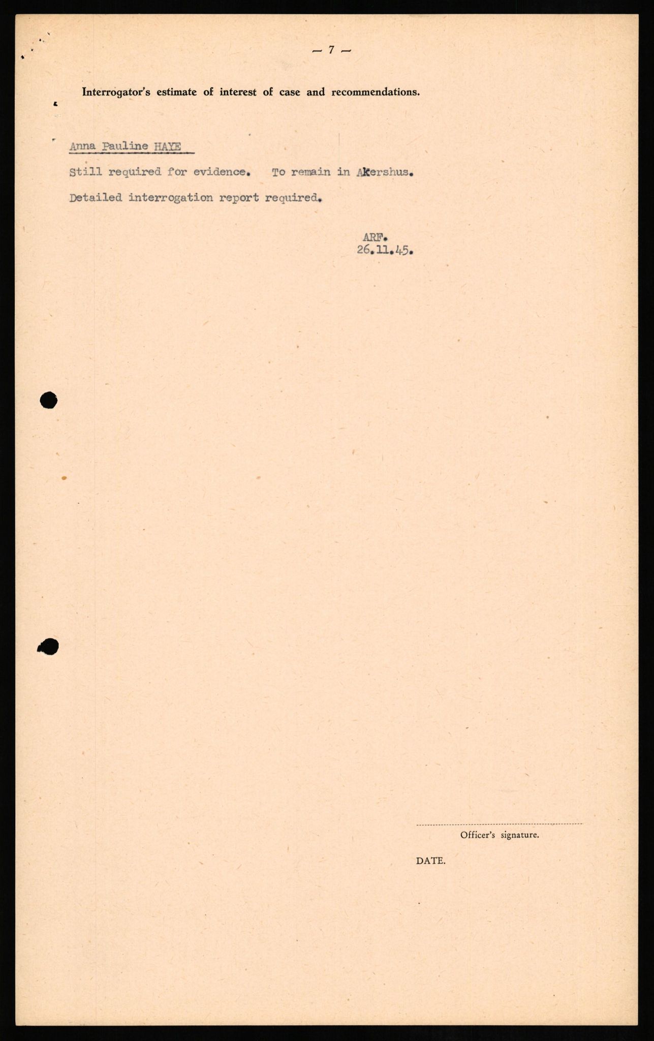 Forsvaret, Forsvarets overkommando II, AV/RA-RAFA-3915/D/Db/L0012: CI Questionaires. Tyske okkupasjonsstyrker i Norge. Tyskere., 1945-1946, p. 115