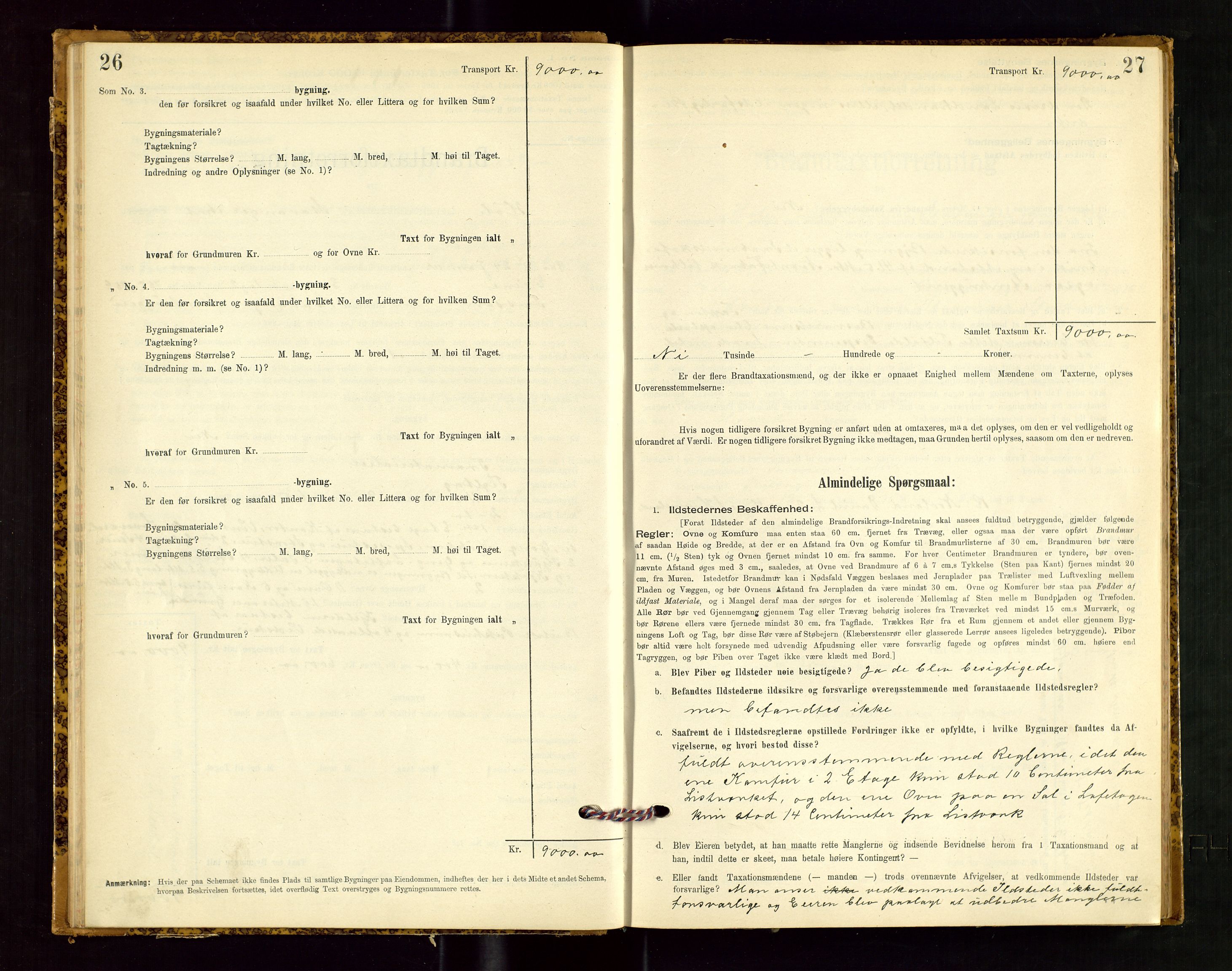 Høle og Forsand lensmannskontor, AV/SAST-A-100127/Gob/L0001: "Brandtaxtprotokol" - skjematakst, 1897-1940, p. 26-27