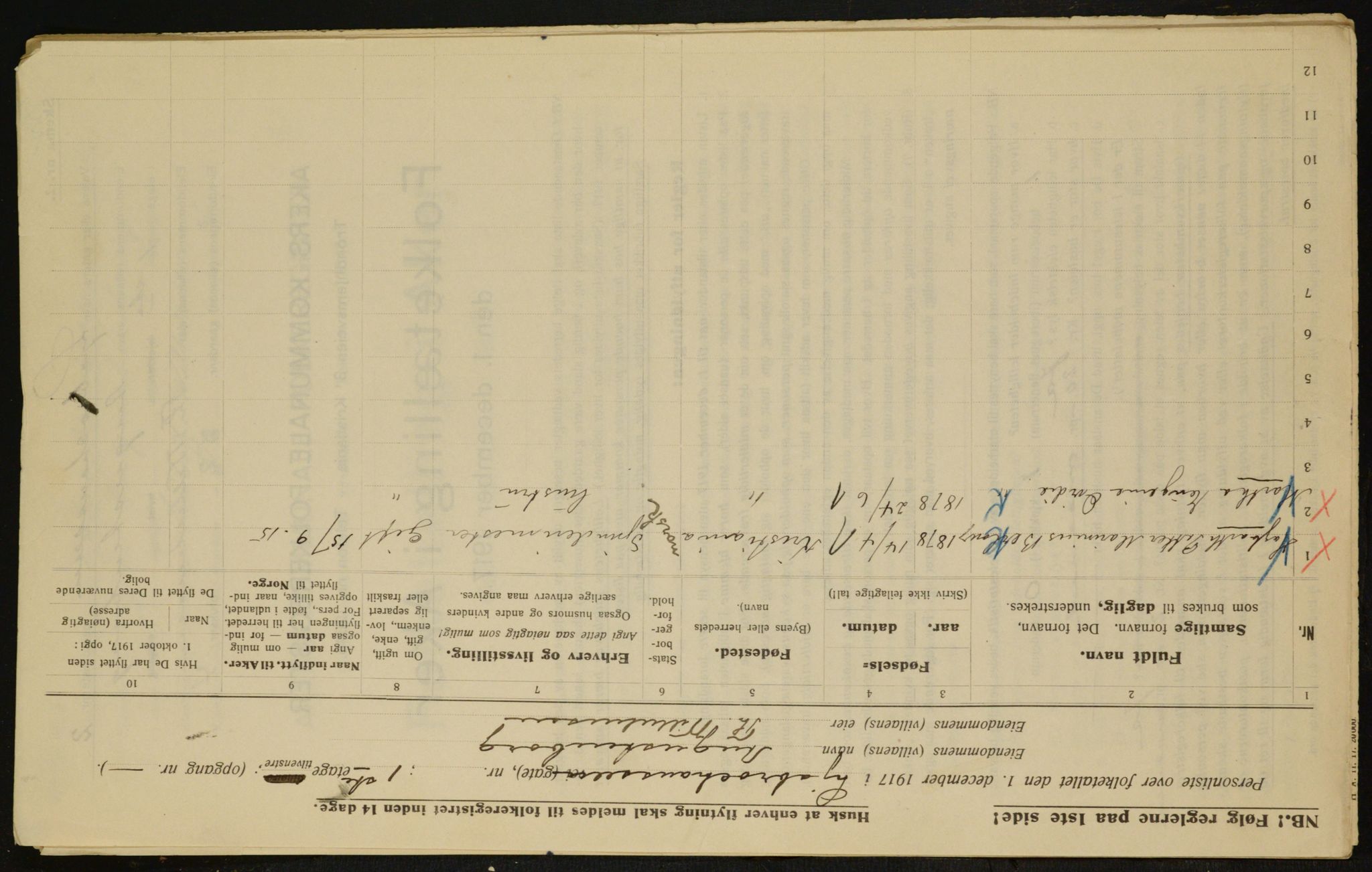 OBA, Municipal Census 1917 for Aker, 1917, p. 20163