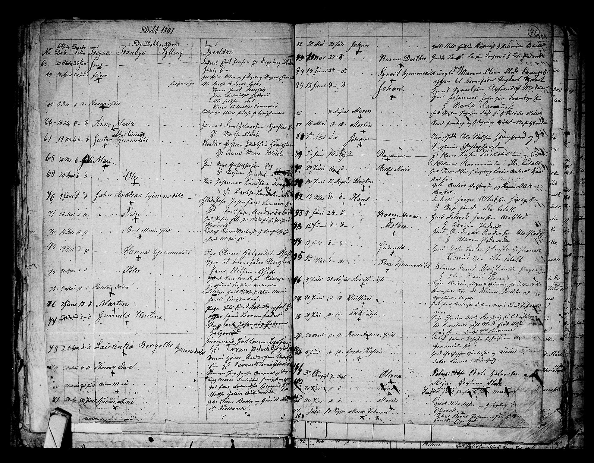 Lier kirkebøker, AV/SAKO-A-230/G/Ga/L0002: Parish register (copy) no. I 2, 1841-1862, p. 71