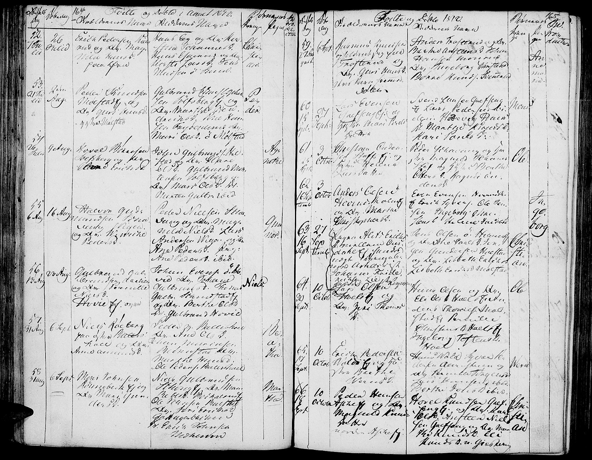 Nes prestekontor, Hedmark, SAH/PREST-020/K/Ka/L0001: Parish register (official) no. 1, 1802-1814, p. 164-165