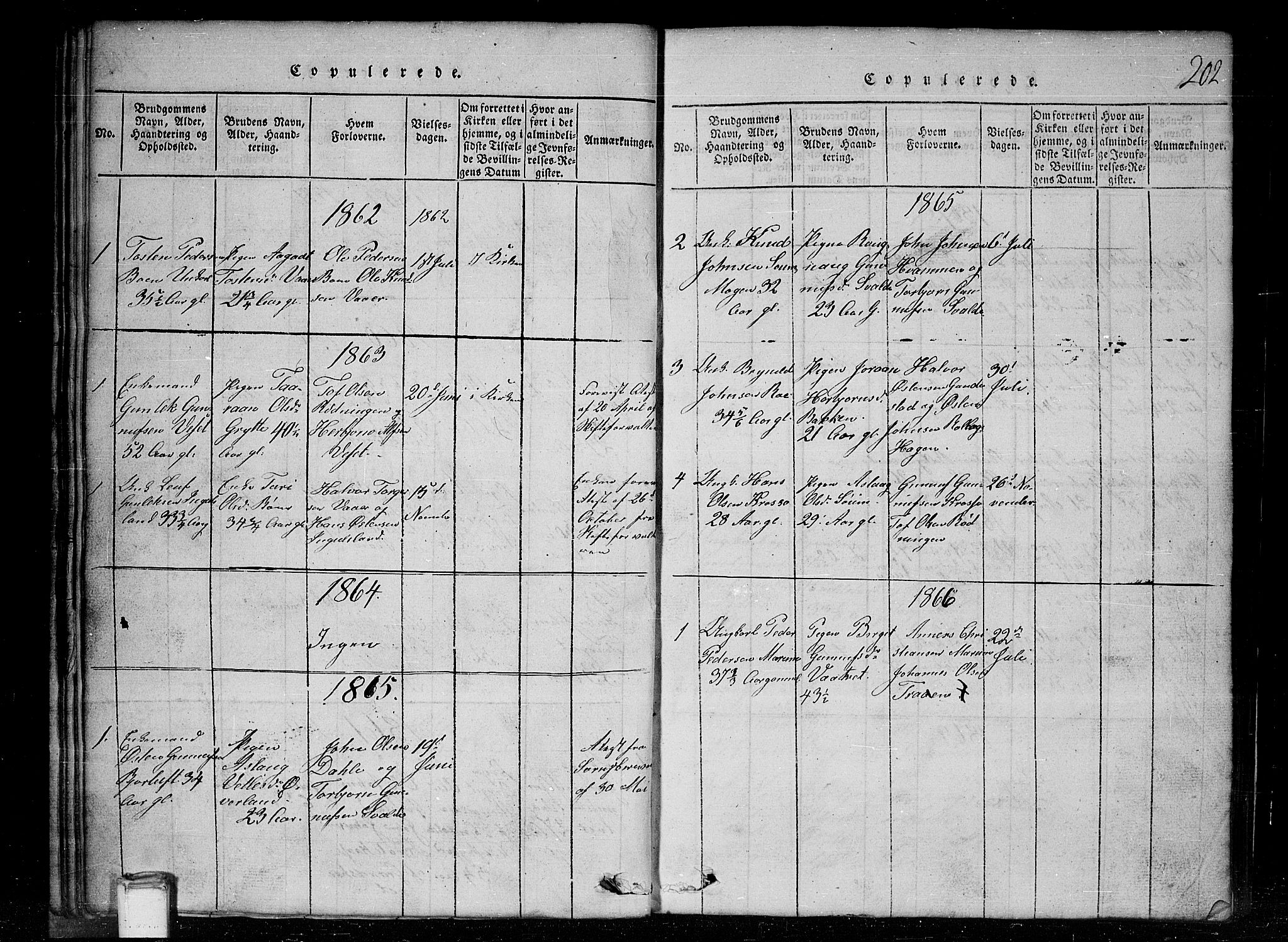 Tinn kirkebøker, SAKO/A-308/G/Gc/L0001: Parish register (copy) no. III 1, 1815-1879, p. 202