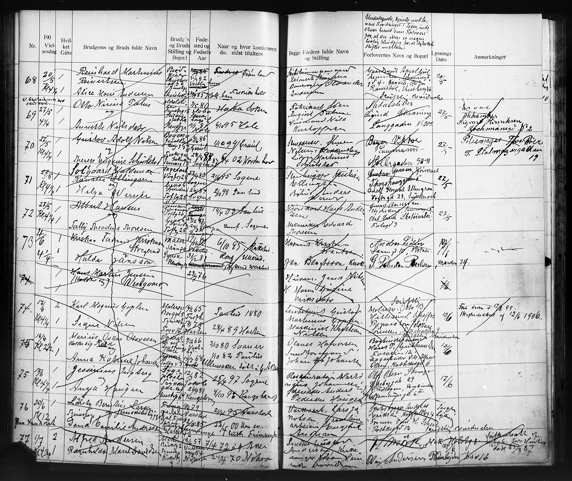 Paulus prestekontor Kirkebøker, AV/SAO-A-10871/H/Ha/L0001: Banns register no. 1, 1902-1914