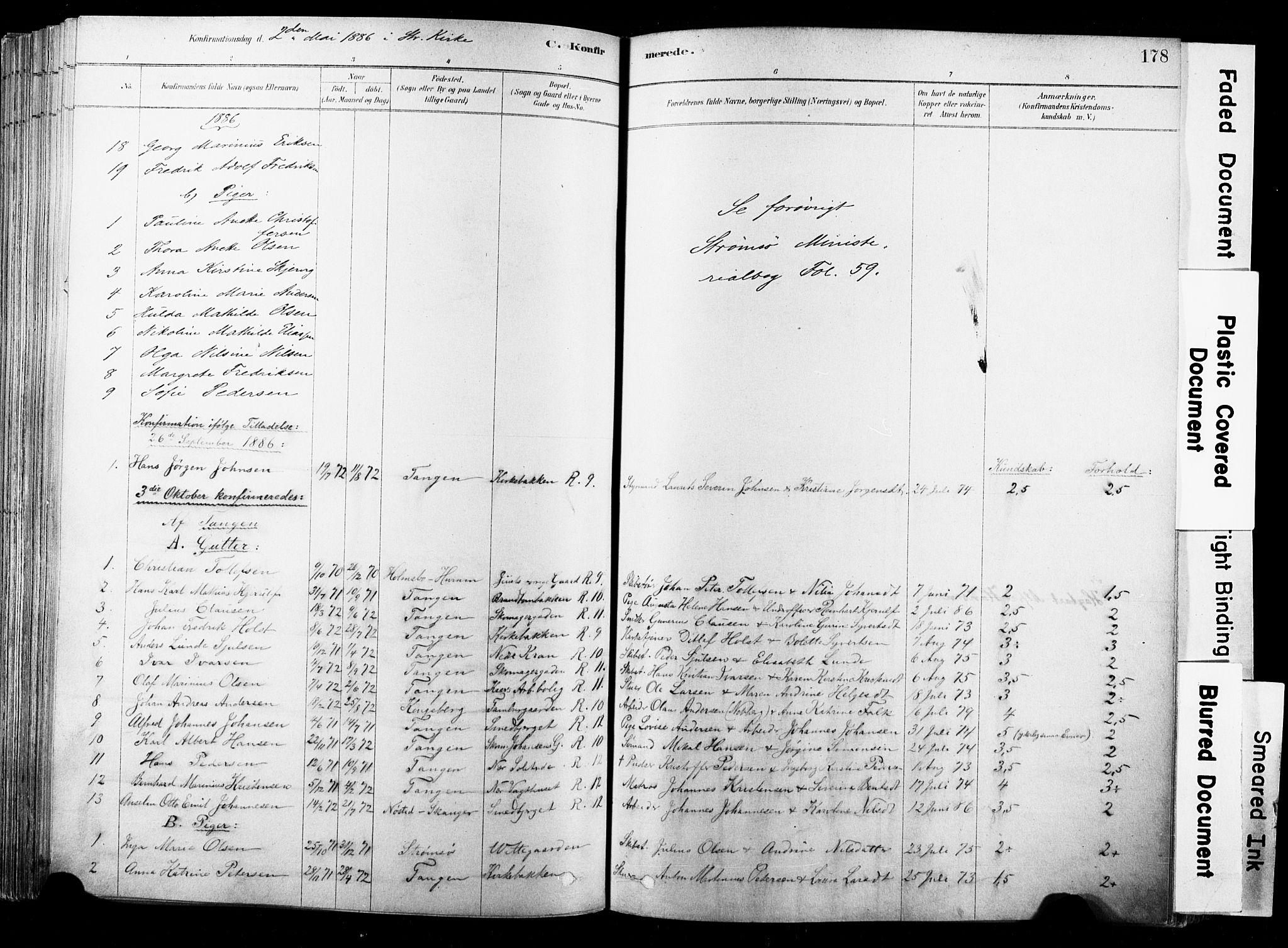 Strømsø kirkebøker, SAKO/A-246/F/Fb/L0006: Parish register (official) no. II 6, 1879-1910, p. 178