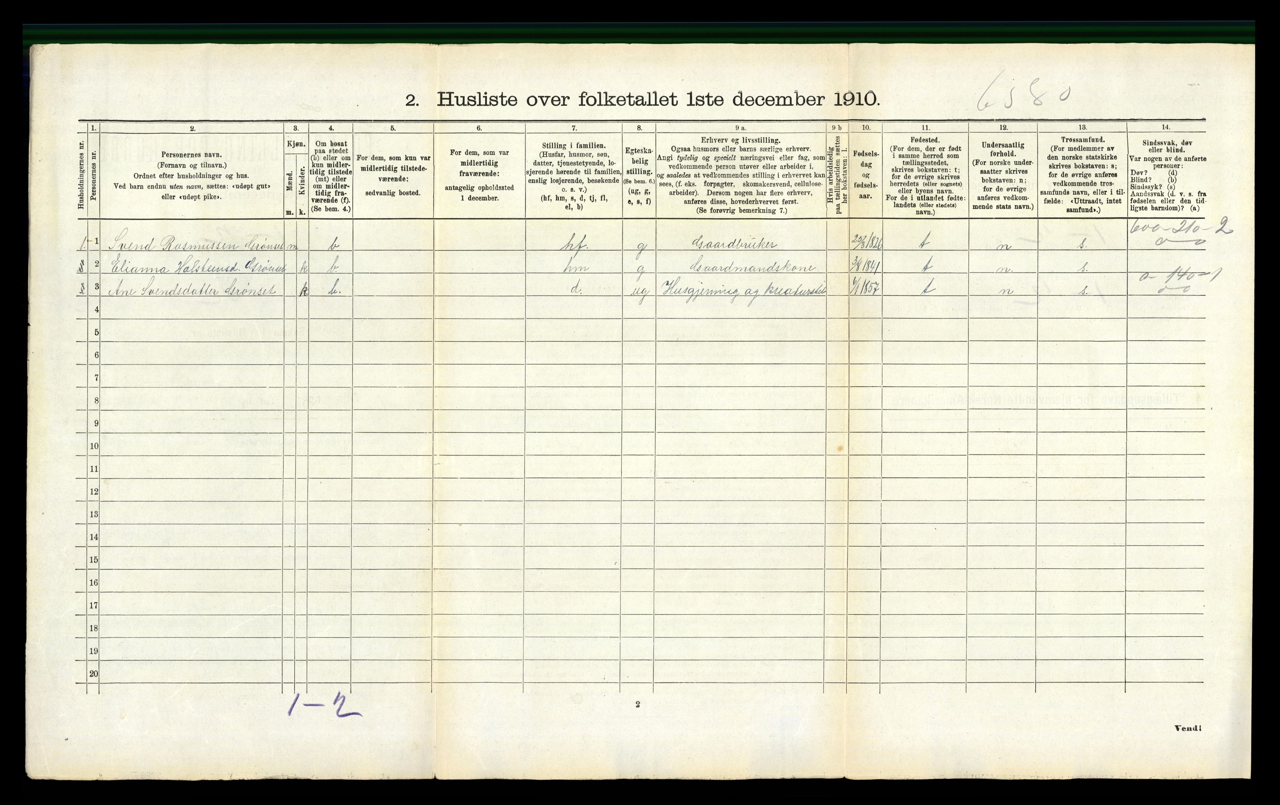 RA, 1910 census for Gjemnes, 1910, p. 180