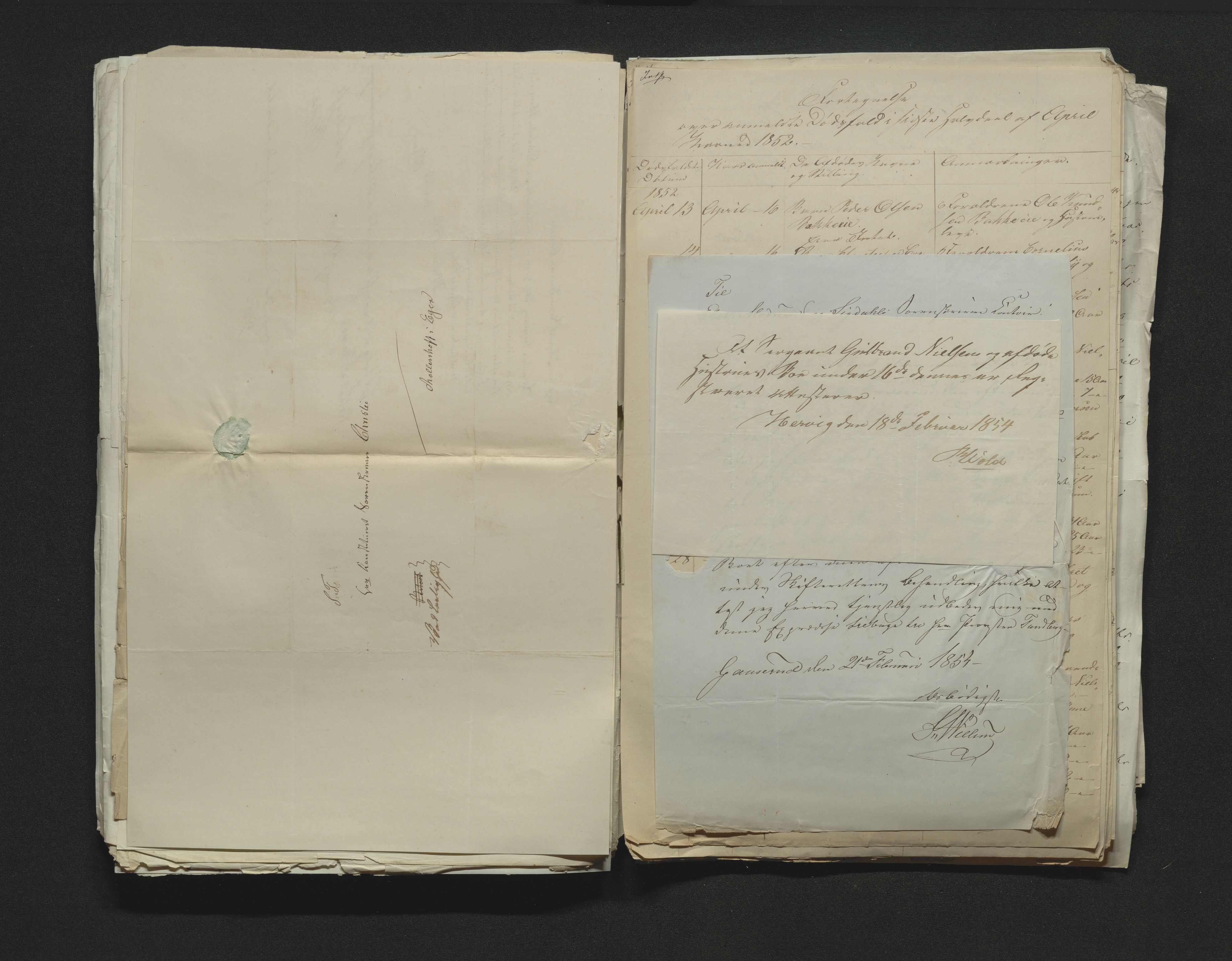 Eiker, Modum og Sigdal sorenskriveri, AV/SAKO-A-123/H/Ha/Hab/L0008: Dødsfallsmeldinger, 1850-1853