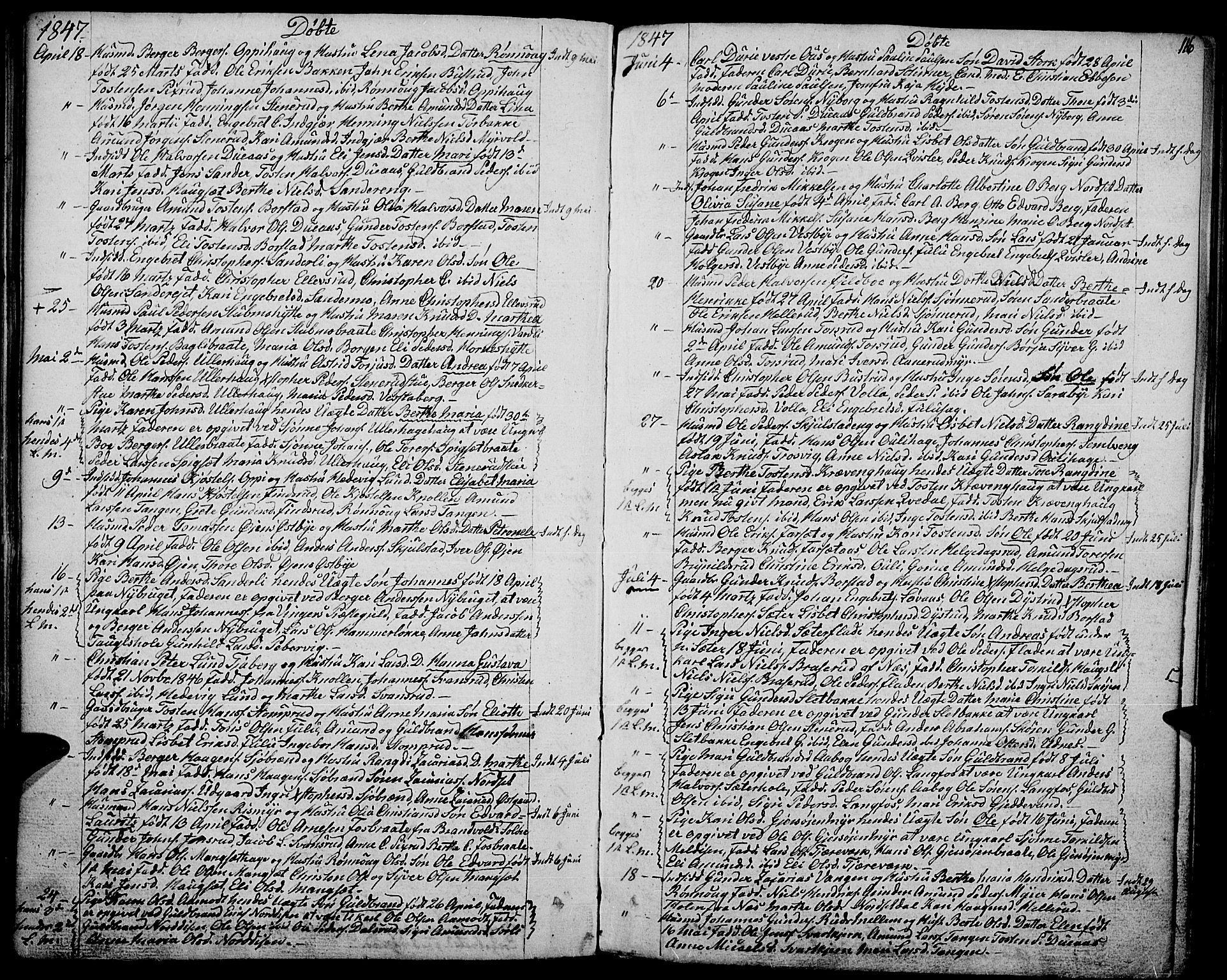 Strøm-Odalen prestekontor, AV/SAH-PREST-028/H/Ha/Haa/L0005: Parish register (official) no. 5, 1811-1850, p. 116
