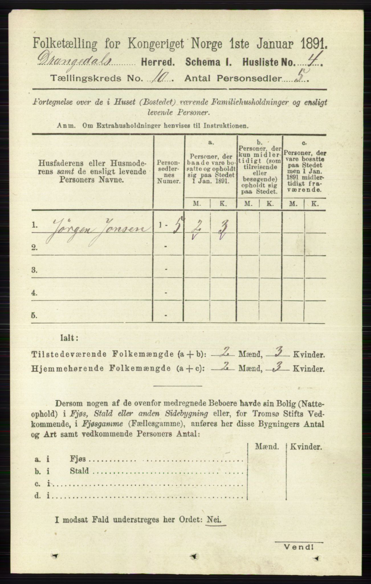 RA, 1891 census for 0817 Drangedal, 1891, p. 3350