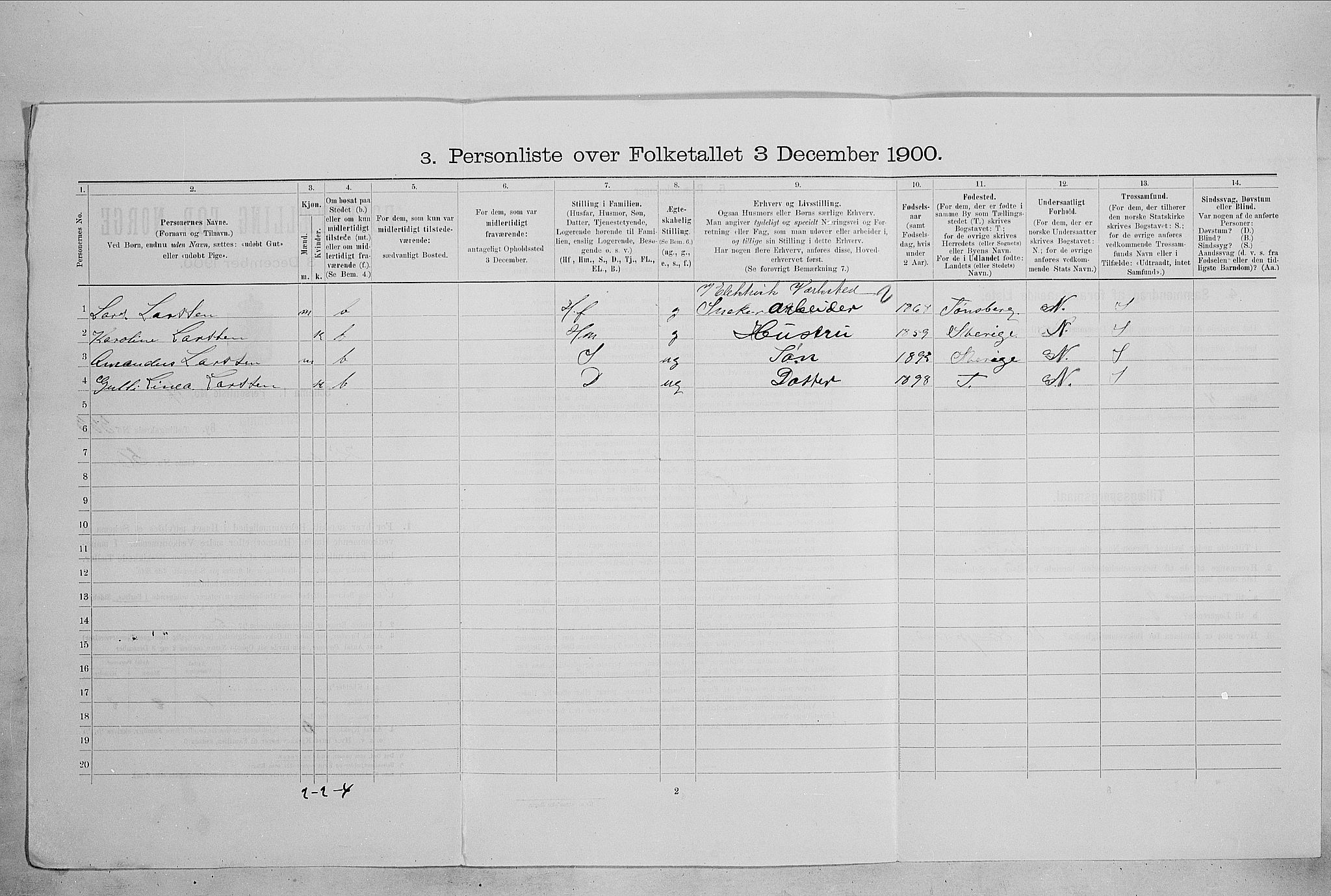 SAO, 1900 census for Kristiania, 1900, p. 46124