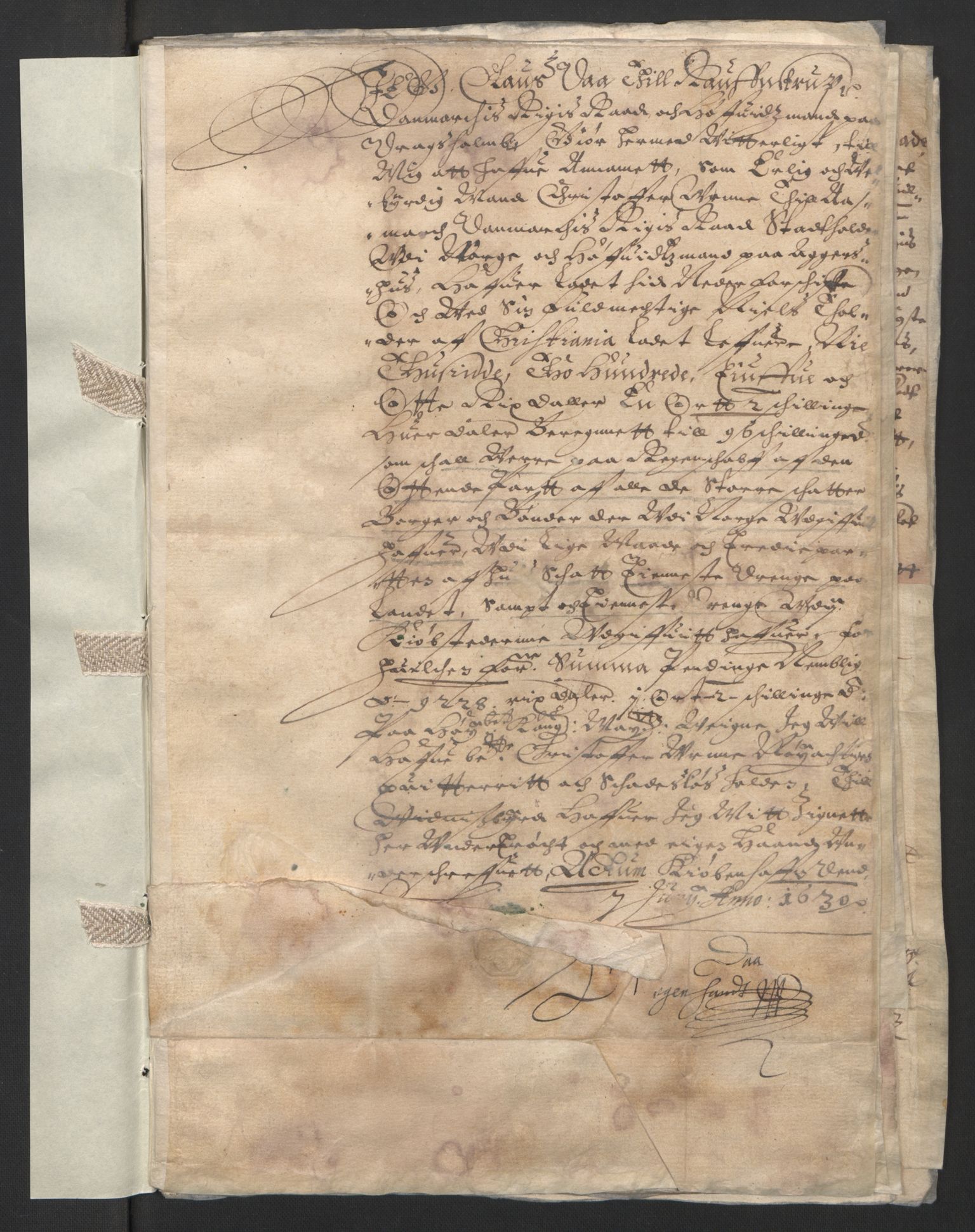 Rentekammeret inntil 1814, Reviderte regnskaper, Lensregnskaper, AV/RA-EA-5023/R/Rb/Rba/L0097: Akershus len, 1629-1630