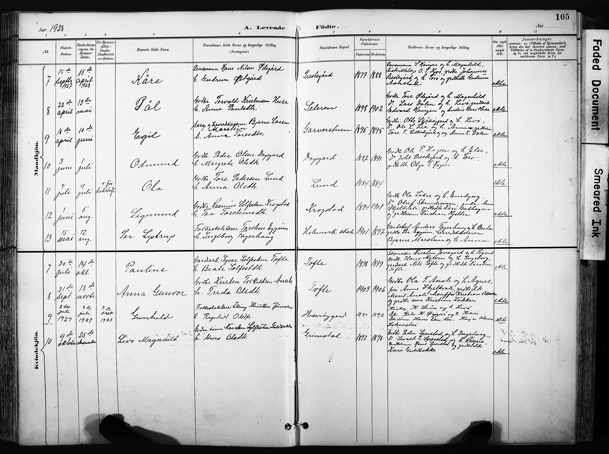 Skjåk prestekontor, SAH/PREST-072/H/Ha/Hab/L0003: Parish register (copy) no. 3, 1893-1932, p. 105