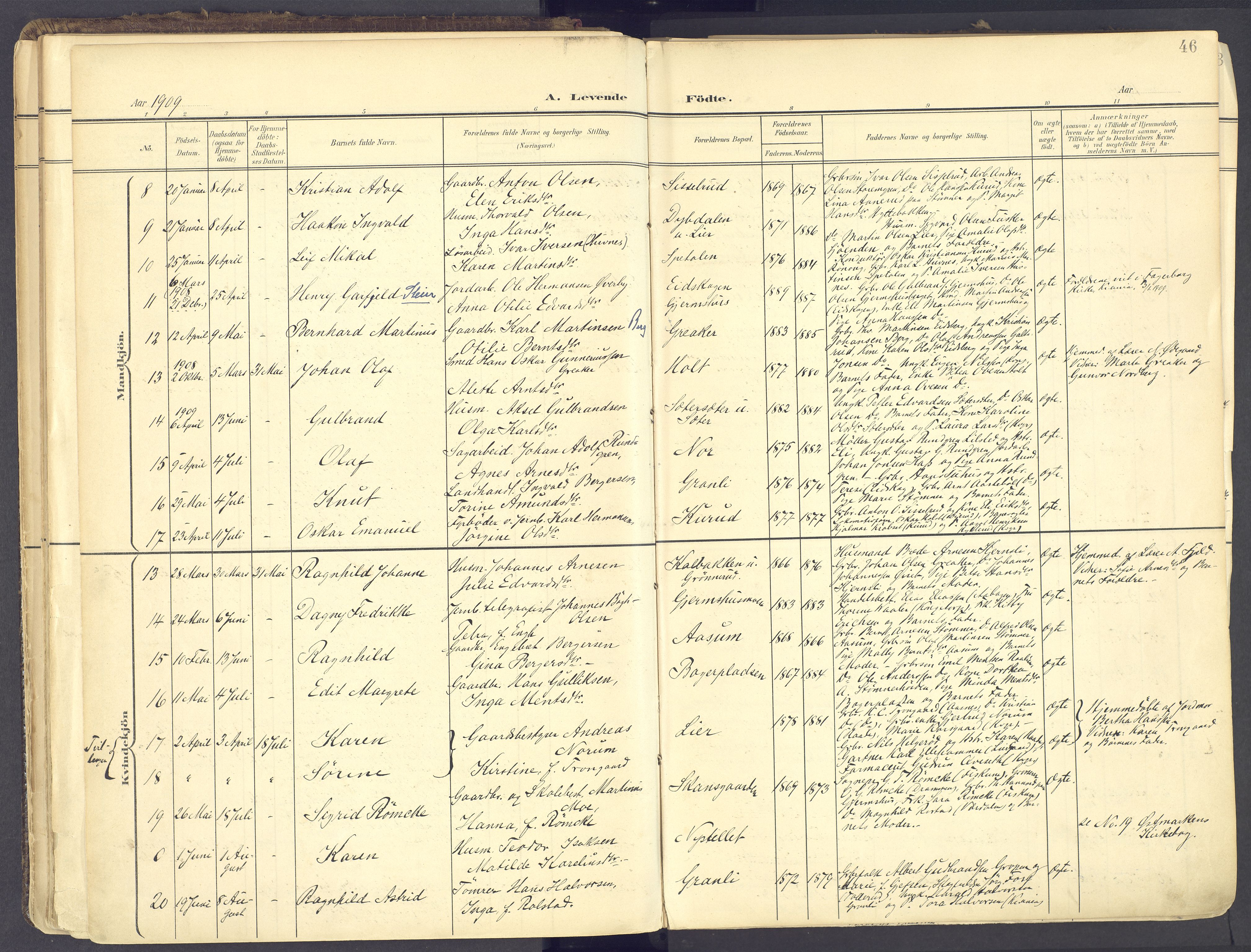 Vinger prestekontor, AV/SAH-PREST-024/H/Ha/Haa/L0017: Parish register (official) no. 17, 1901-1927, p. 46