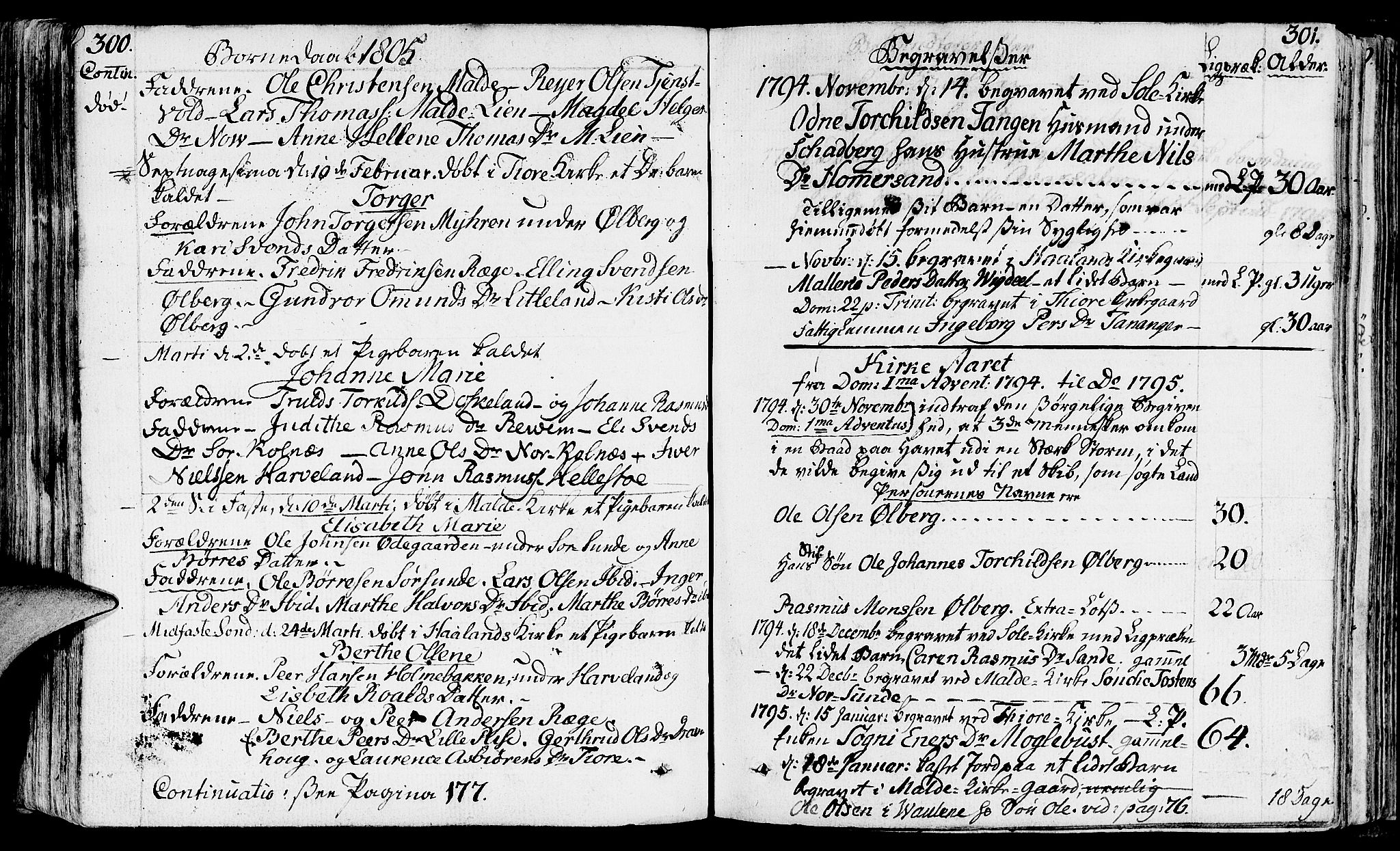 Håland sokneprestkontor, SAST/A-101802/001/30BA/L0003: Parish register (official) no. A 3, 1794-1815, p. 300-301