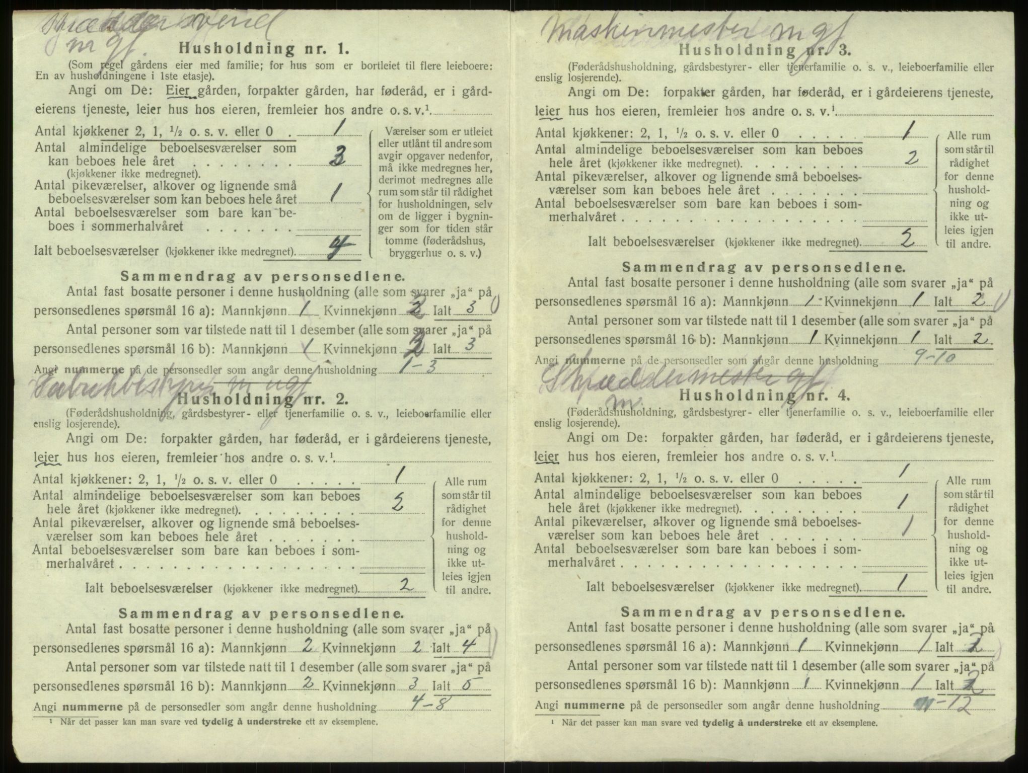 SAB, 1920 census for Bruvik, 1920, p. 742