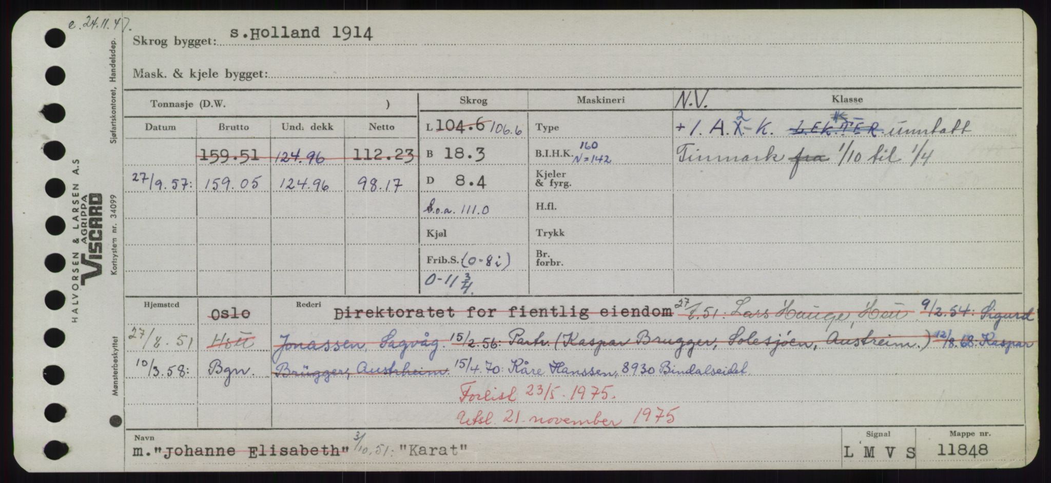 Sjøfartsdirektoratet med forløpere, Skipsmålingen, RA/S-1627/H/Hd/L0020: Fartøy, K-Kon, p. 65