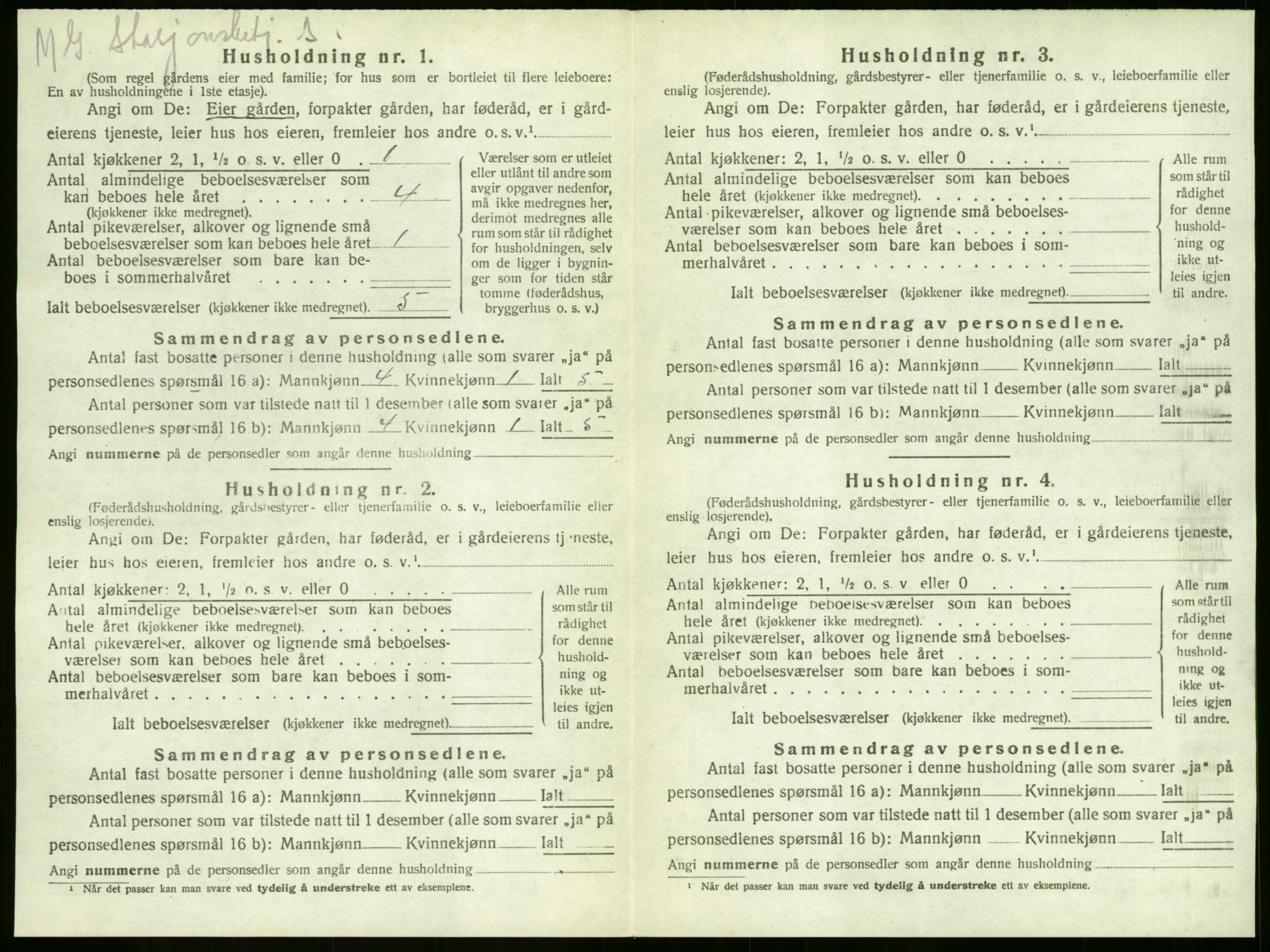 SAKO, 1920 census for Sandeherred, 1920, p. 1167