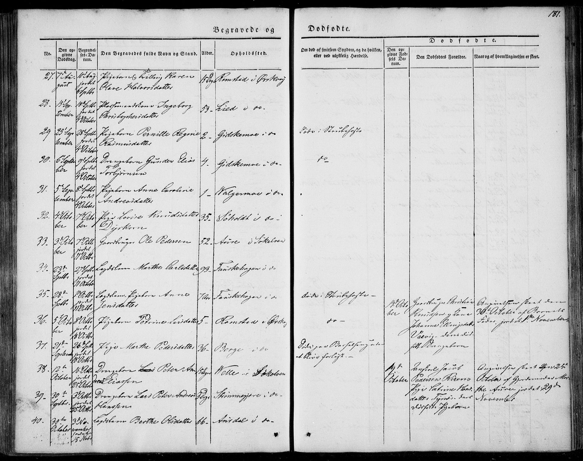 Ministerialprotokoller, klokkerbøker og fødselsregistre - Møre og Romsdal, AV/SAT-A-1454/522/L0312: Parish register (official) no. 522A07, 1843-1851, p. 181