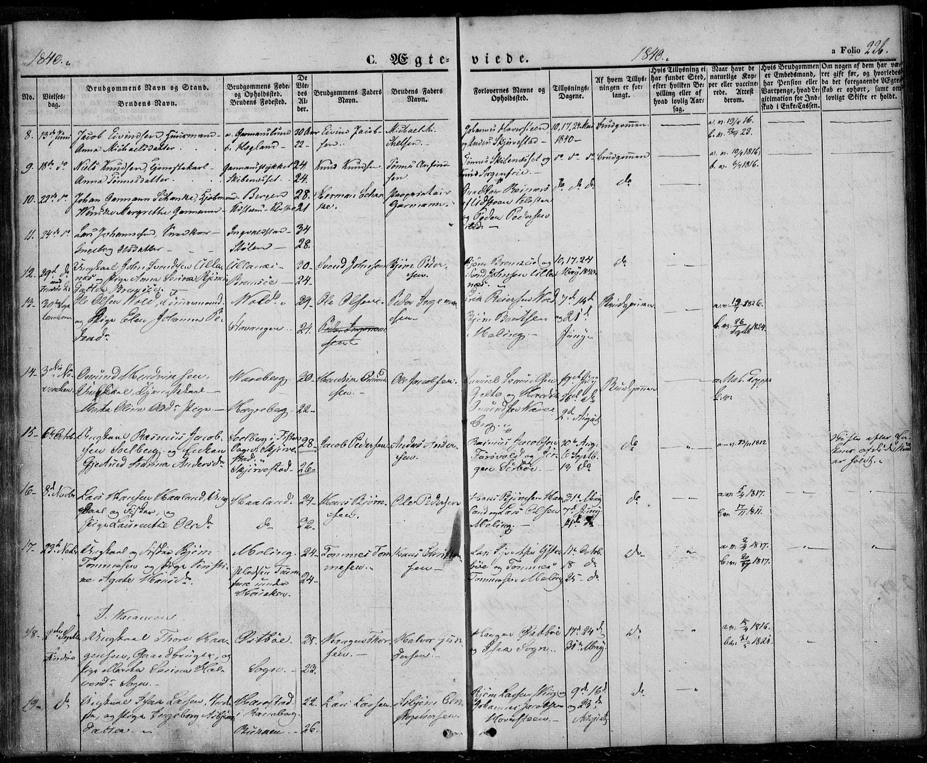 Rennesøy sokneprestkontor, SAST/A -101827/H/Ha/Haa/L0005: Parish register (official) no. A 5, 1838-1859, p. 226