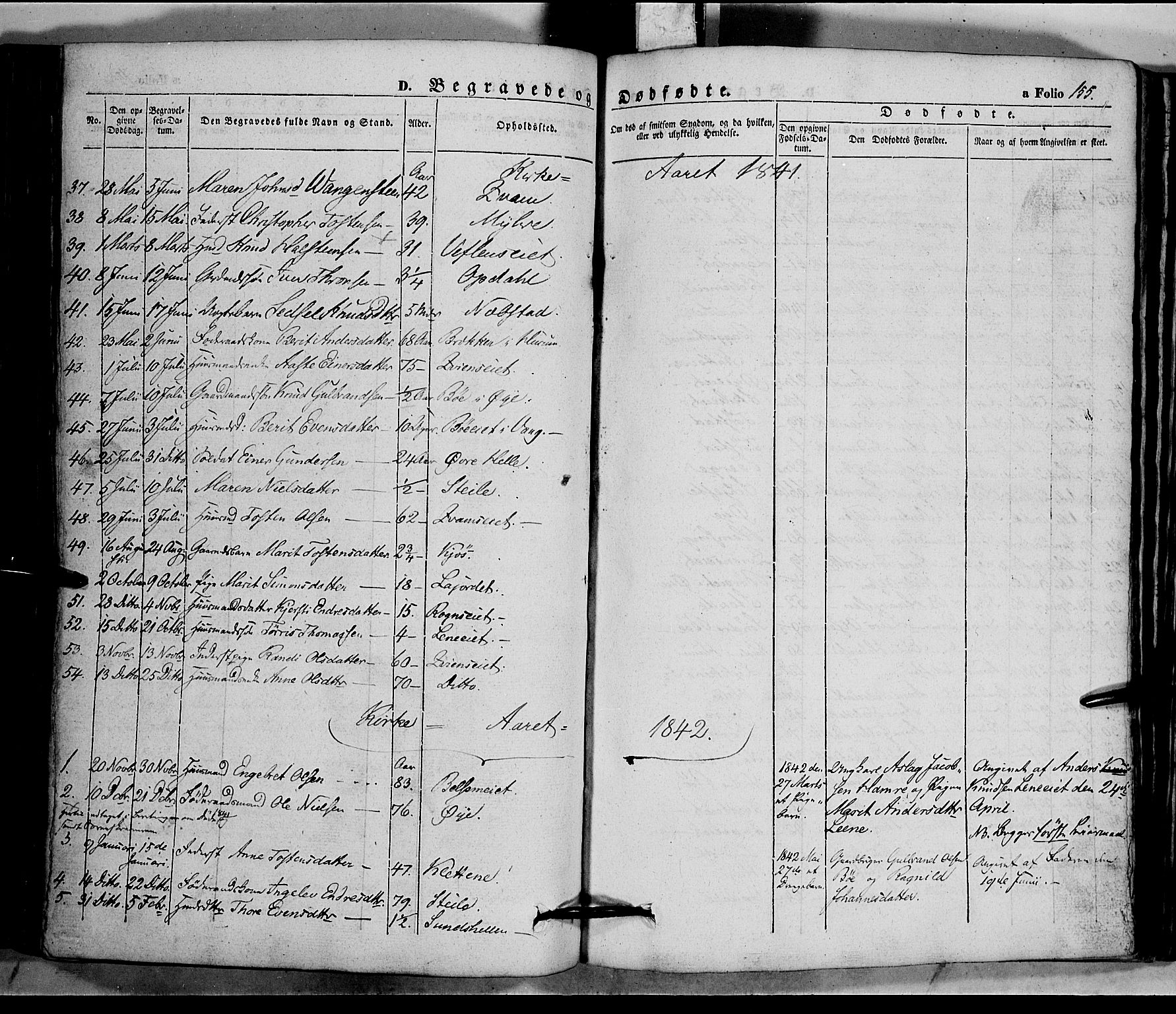 Vang prestekontor, Valdres, SAH/PREST-140/H/Ha/L0005: Parish register (official) no. 5, 1831-1845, p. 155
