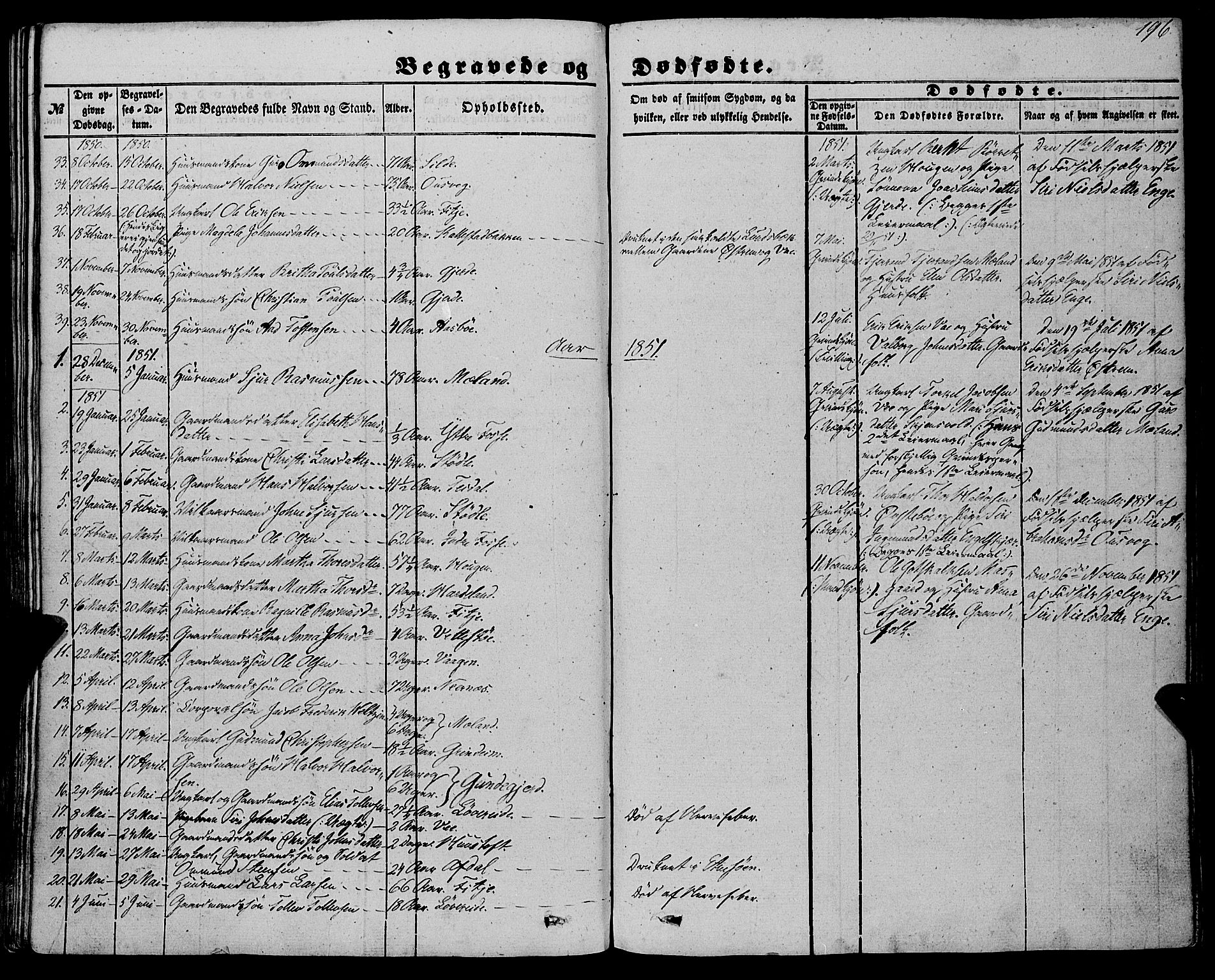 Etne sokneprestembete, SAB/A-75001/H/Haa: Parish register (official) no. A 8, 1848-1862, p. 196