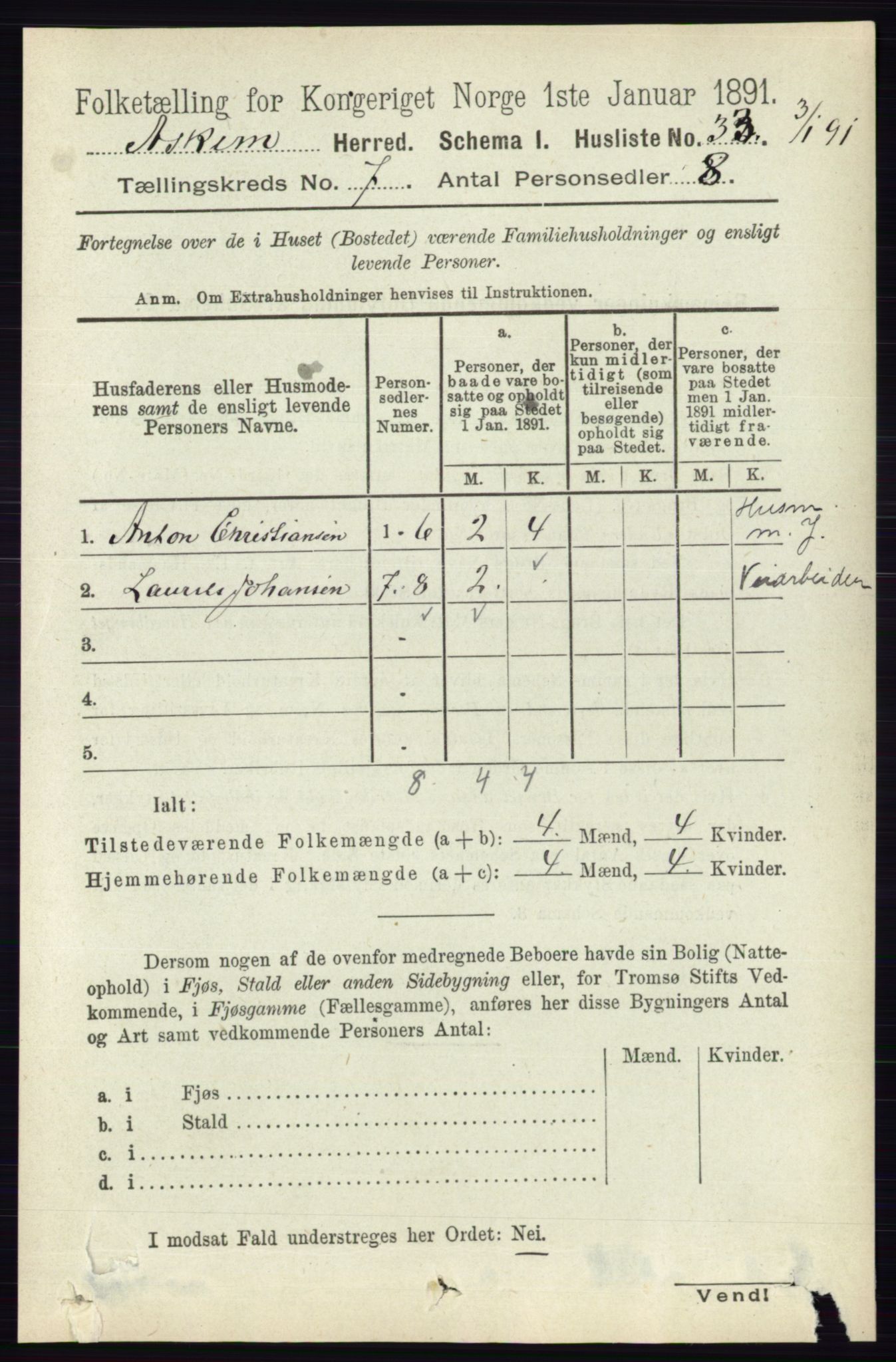 RA, 1891 census for 0124 Askim, 1891, p. 1011