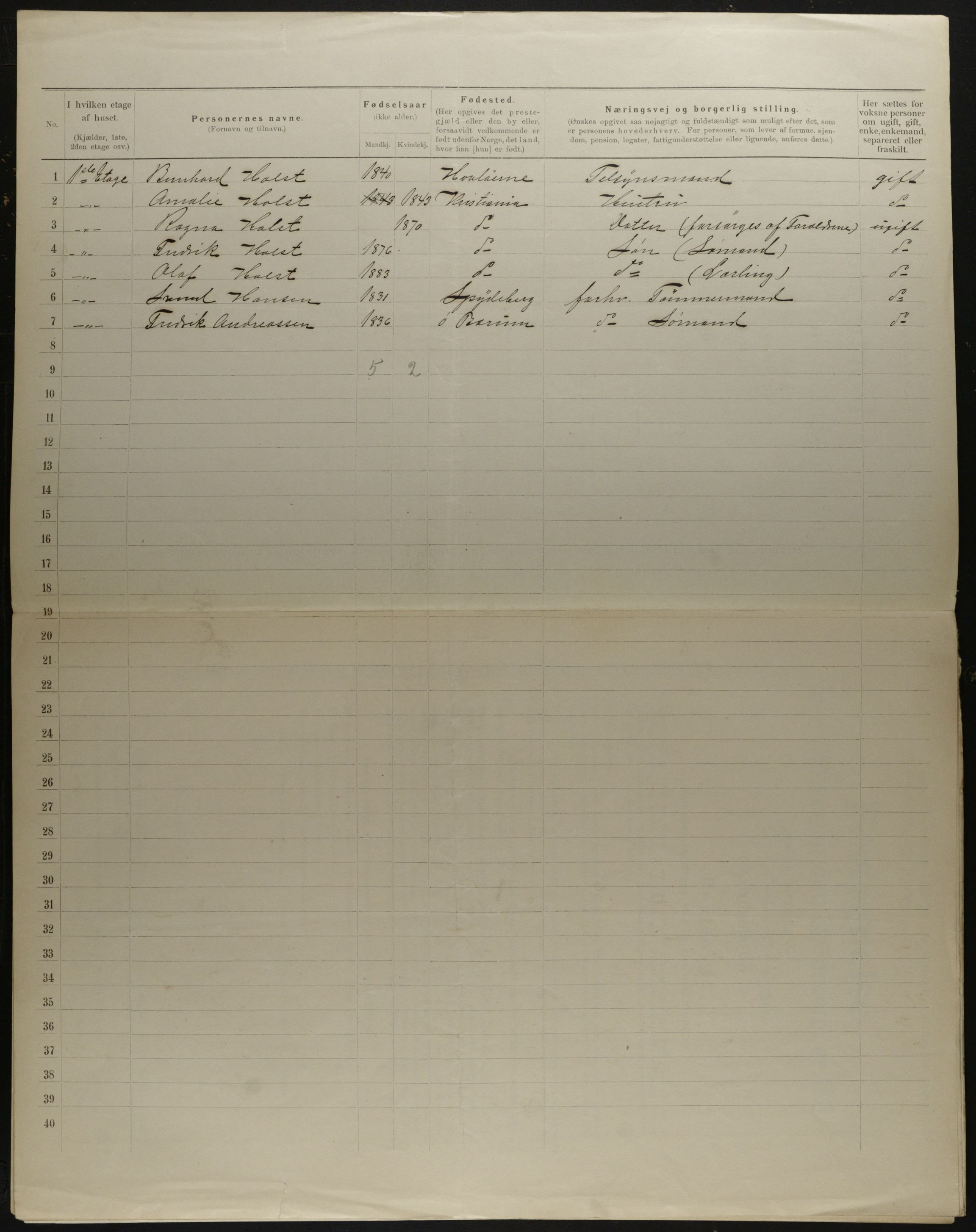 OBA, Municipal Census 1901 for Kristiania, 1901, p. 12694