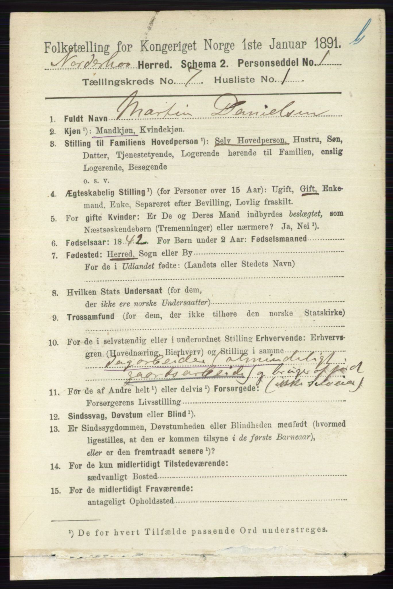 RA, 1891 census for 0613 Norderhov, 1891, p. 5096