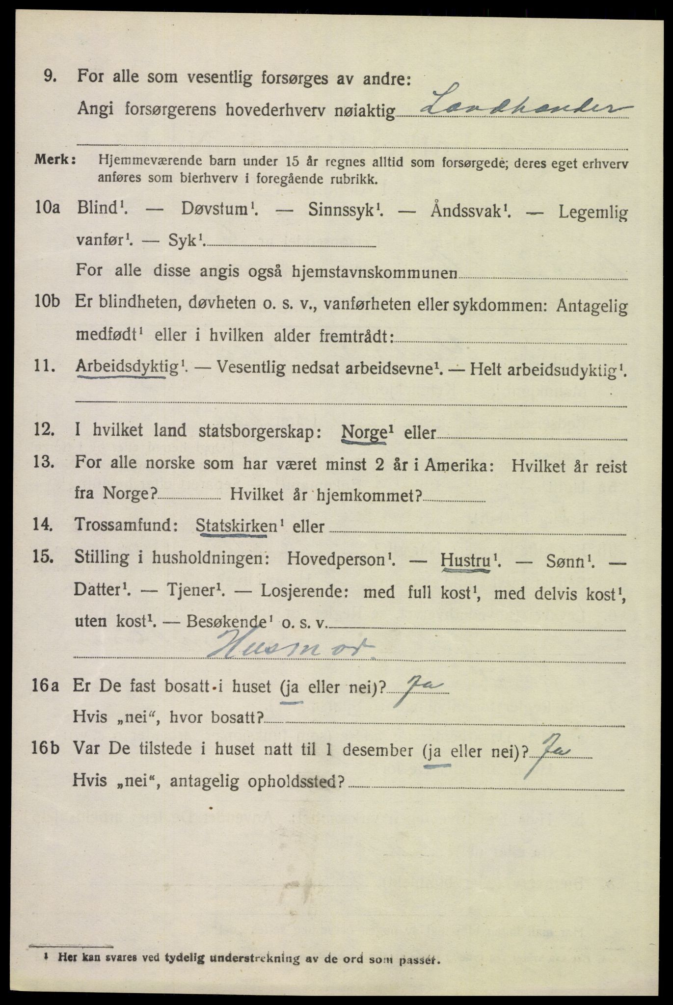 SAH, 1920 census for Åsnes, 1920, p. 9523