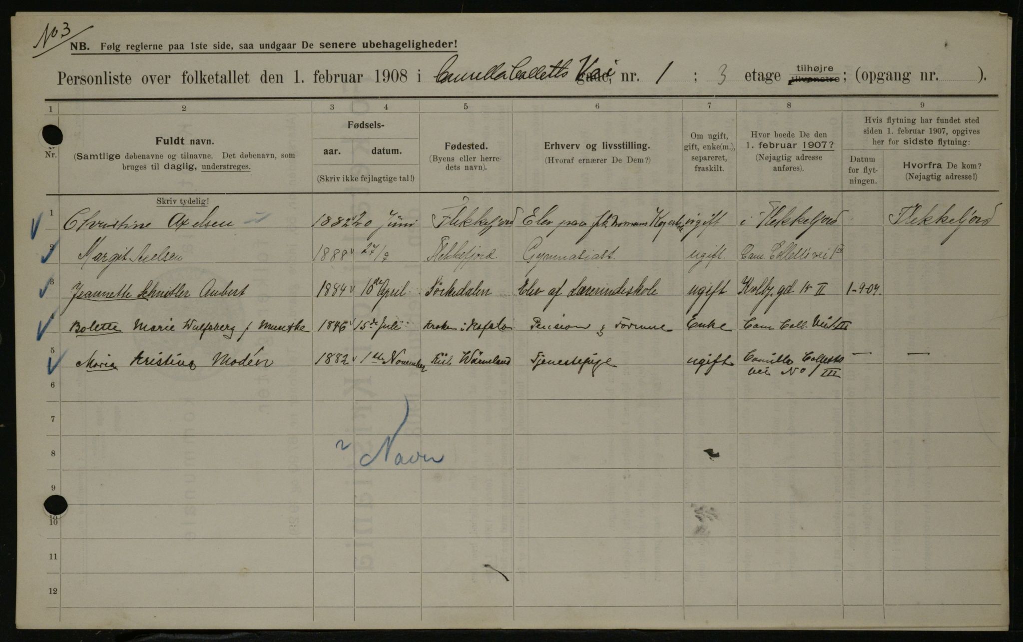 OBA, Municipal Census 1908 for Kristiania, 1908, p. 10861
