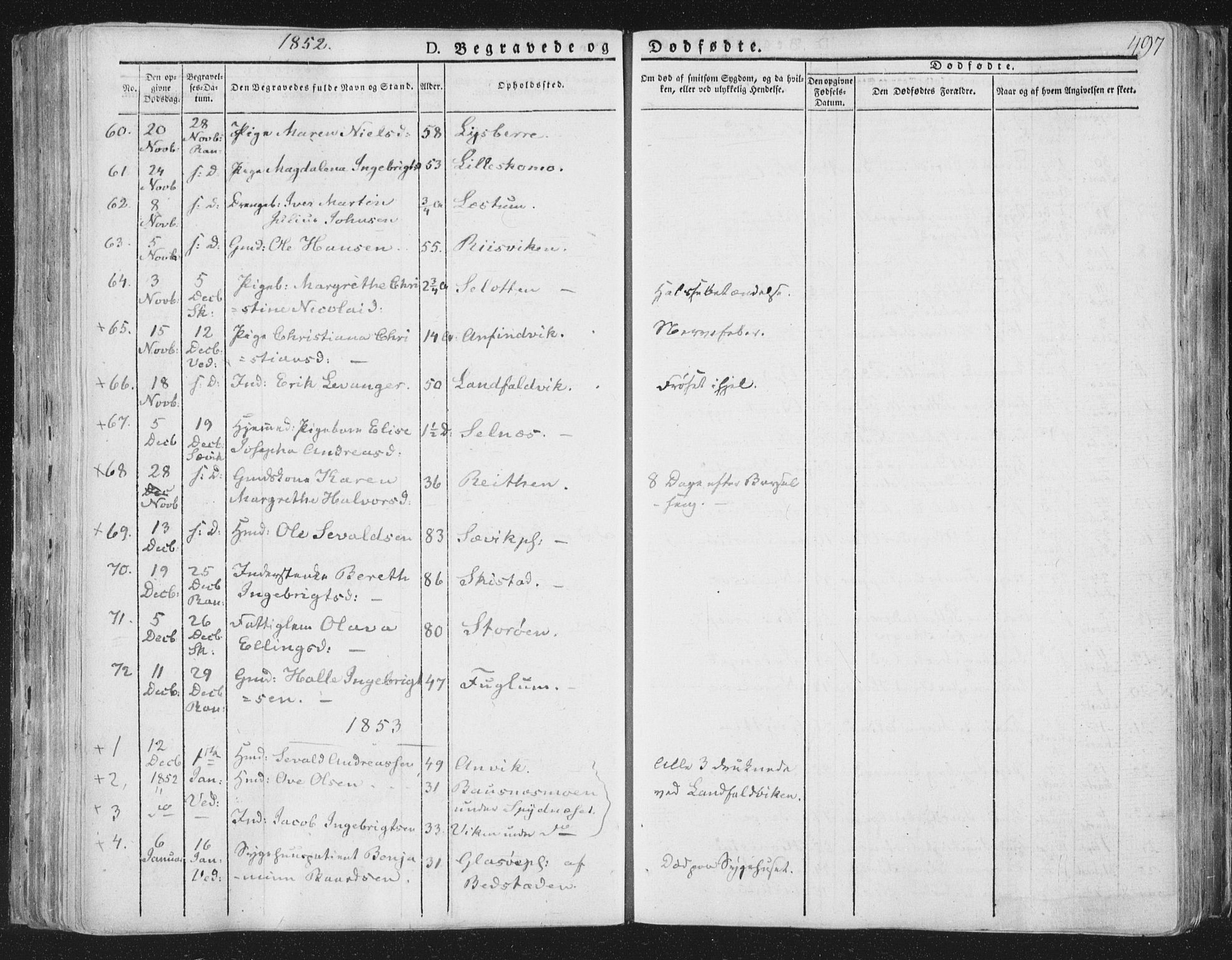 Ministerialprotokoller, klokkerbøker og fødselsregistre - Nord-Trøndelag, SAT/A-1458/764/L0552: Parish register (official) no. 764A07b, 1824-1865, p. 497