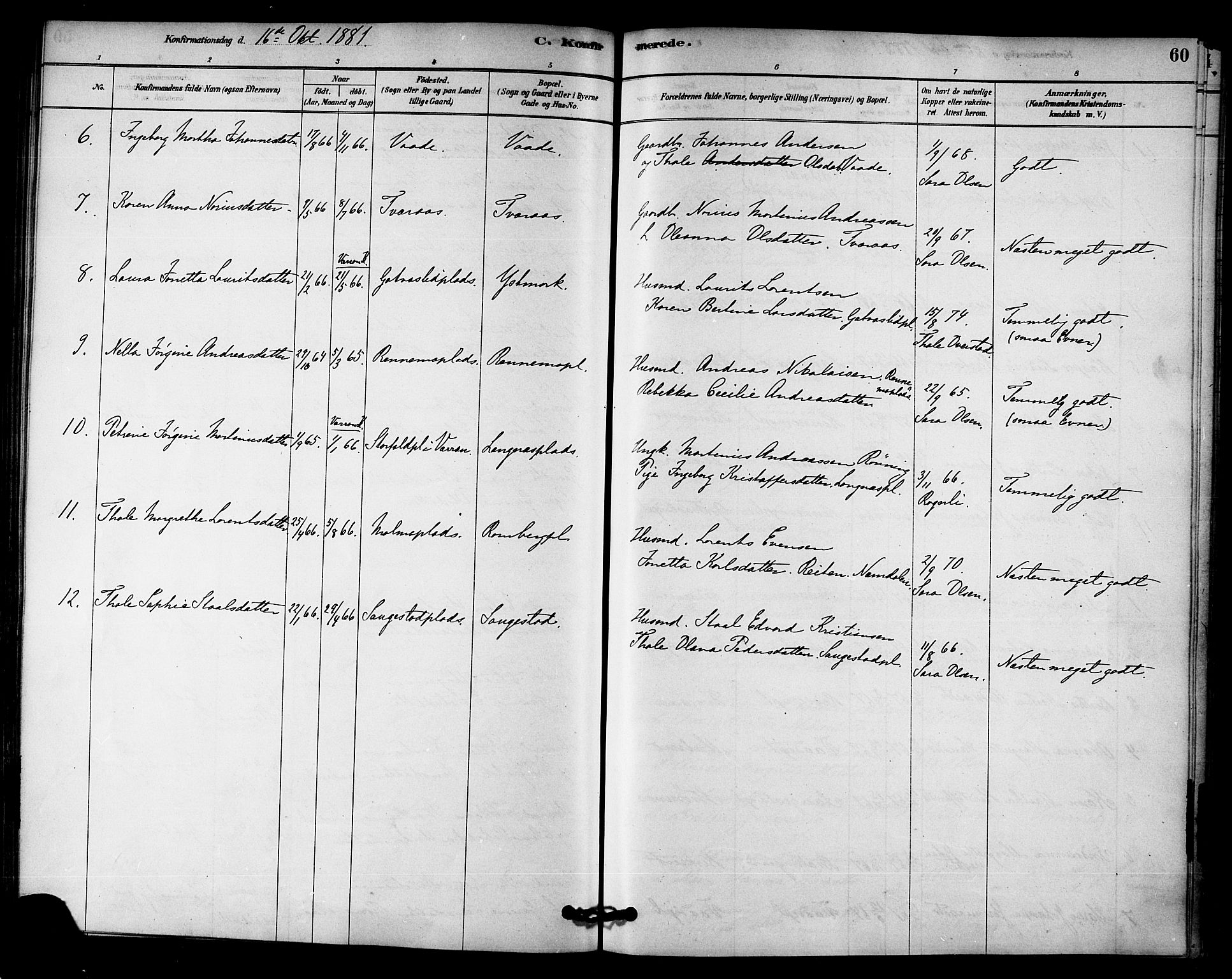 Ministerialprotokoller, klokkerbøker og fødselsregistre - Nord-Trøndelag, AV/SAT-A-1458/745/L0429: Parish register (official) no. 745A01, 1878-1894, p. 60