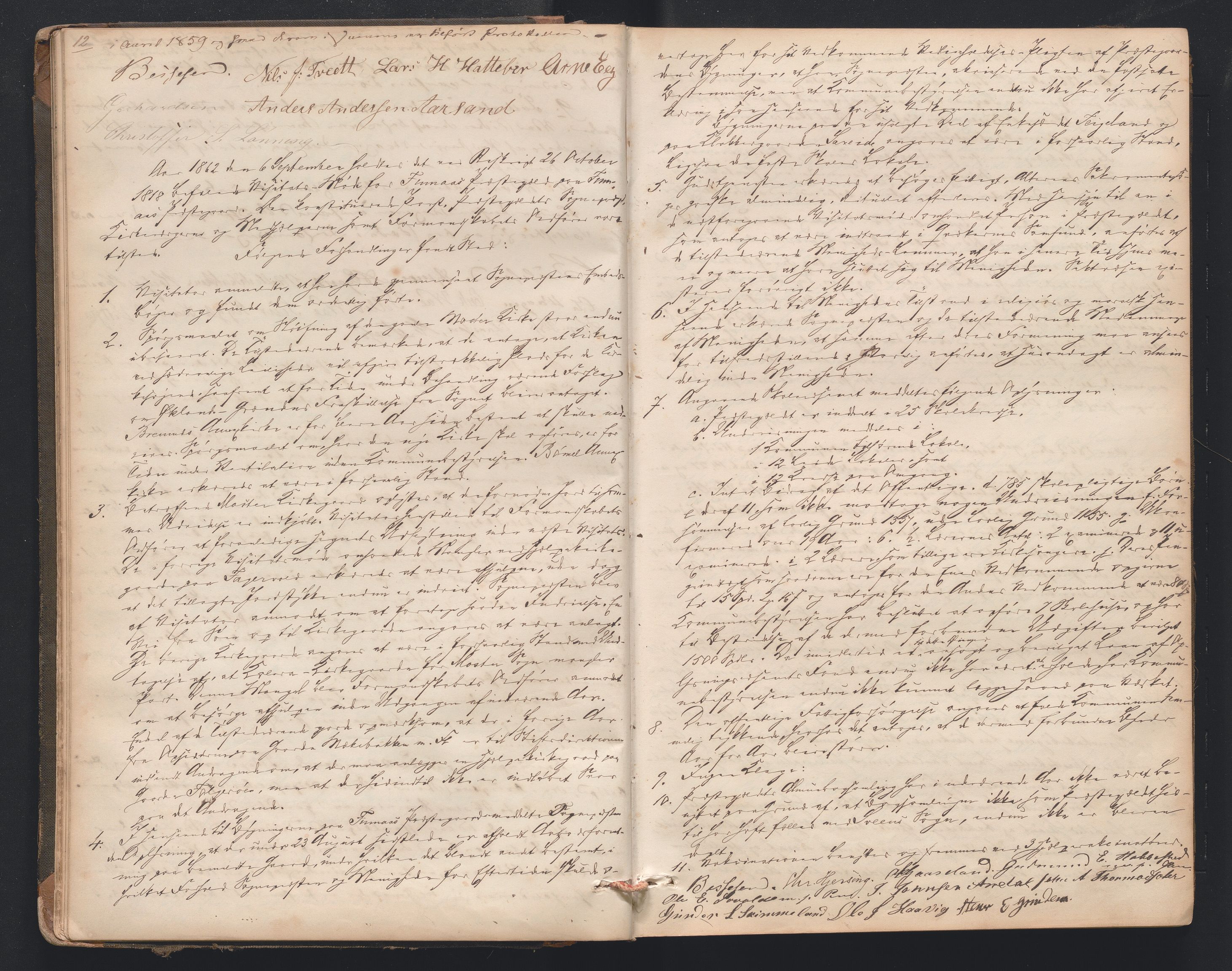 Nordre Sunnhordland prosti, AV/SAB-A-99912/F/L0001: Visitasprotokoll , 1860-1959, p. 12