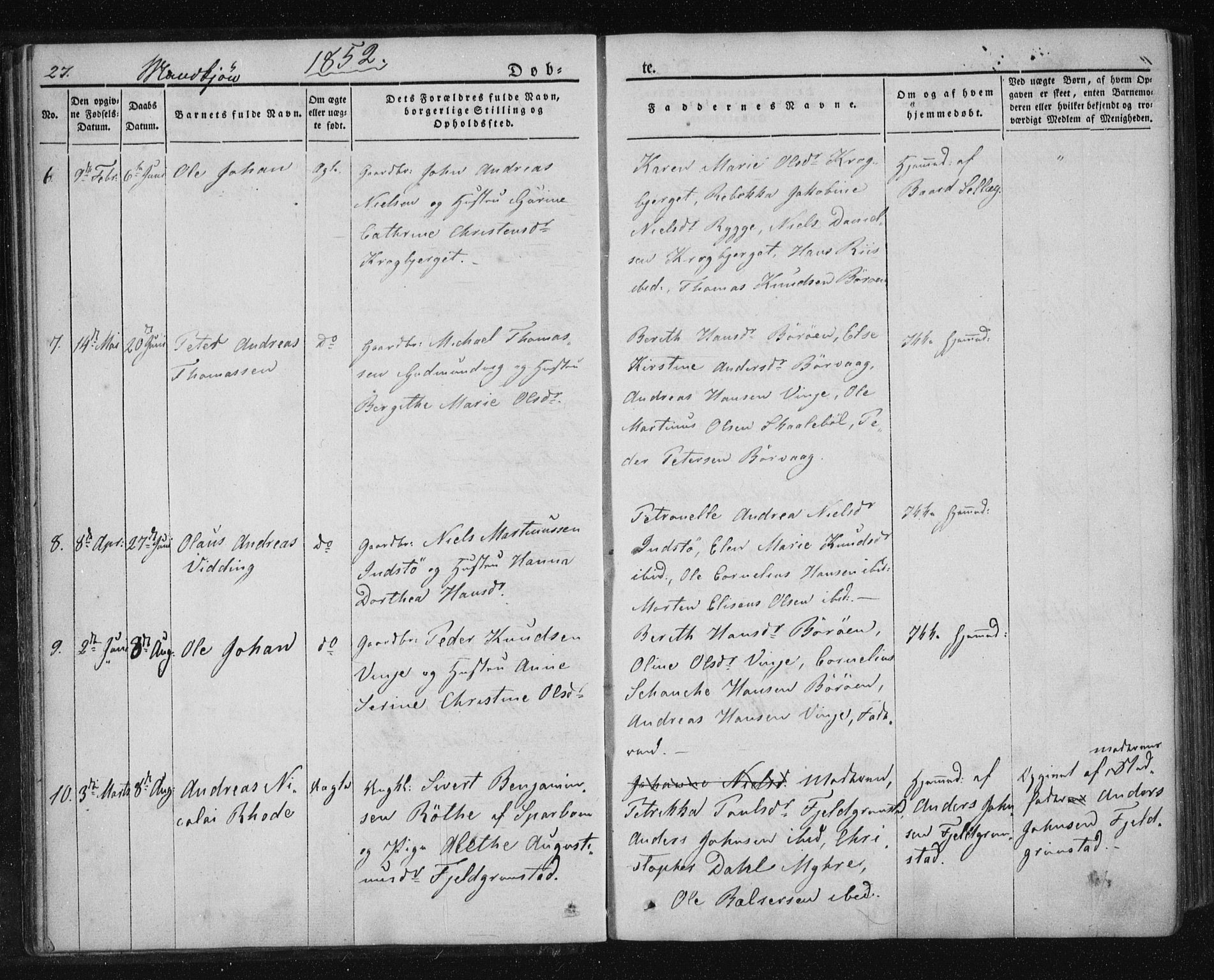 Ministerialprotokoller, klokkerbøker og fødselsregistre - Nordland, SAT/A-1459/893/L1332: Parish register (official) no. 893A05, 1841-1858, p. 27