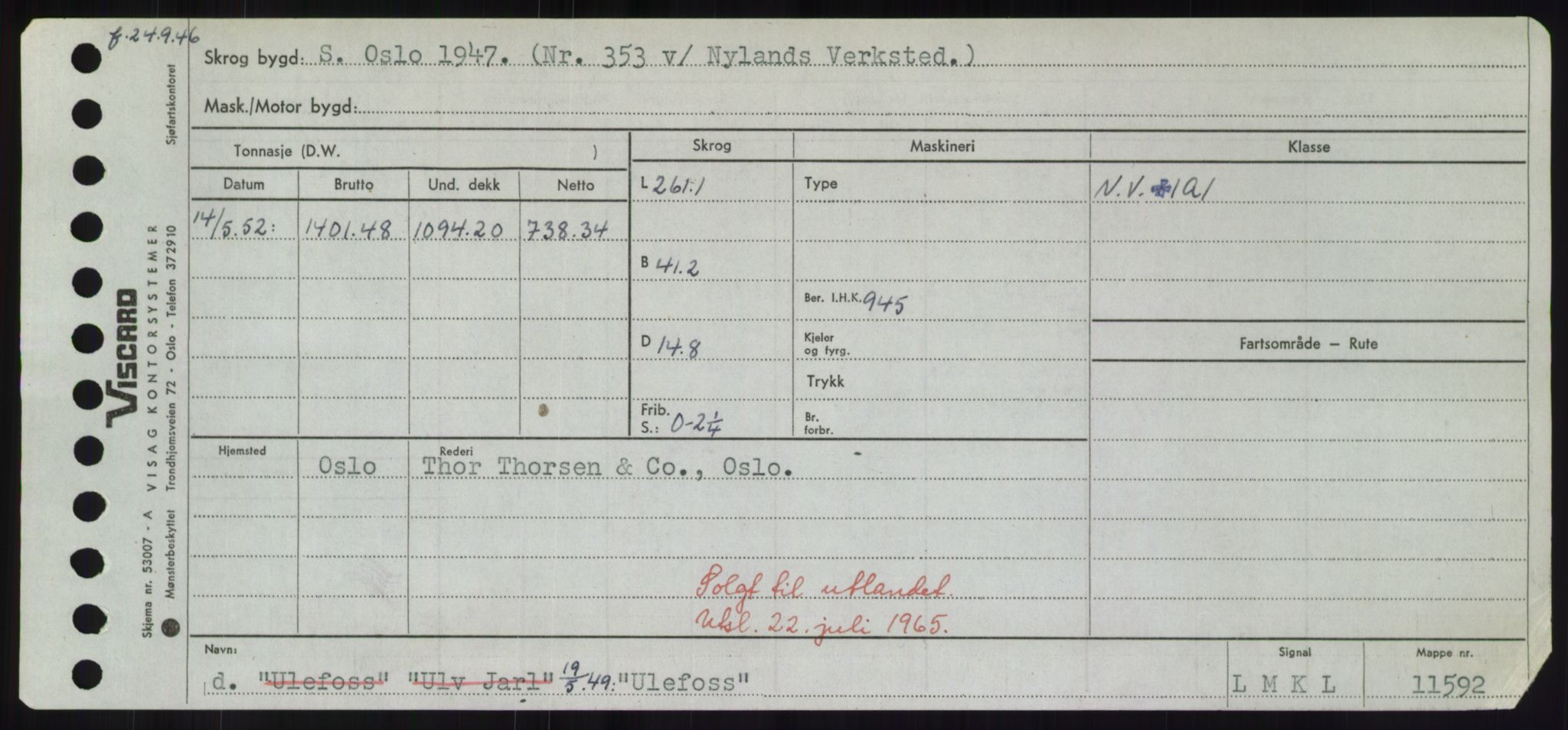 Sjøfartsdirektoratet med forløpere, Skipsmålingen, RA/S-1627/H/Hd/L0040: Fartøy, U-Ve, p. 41