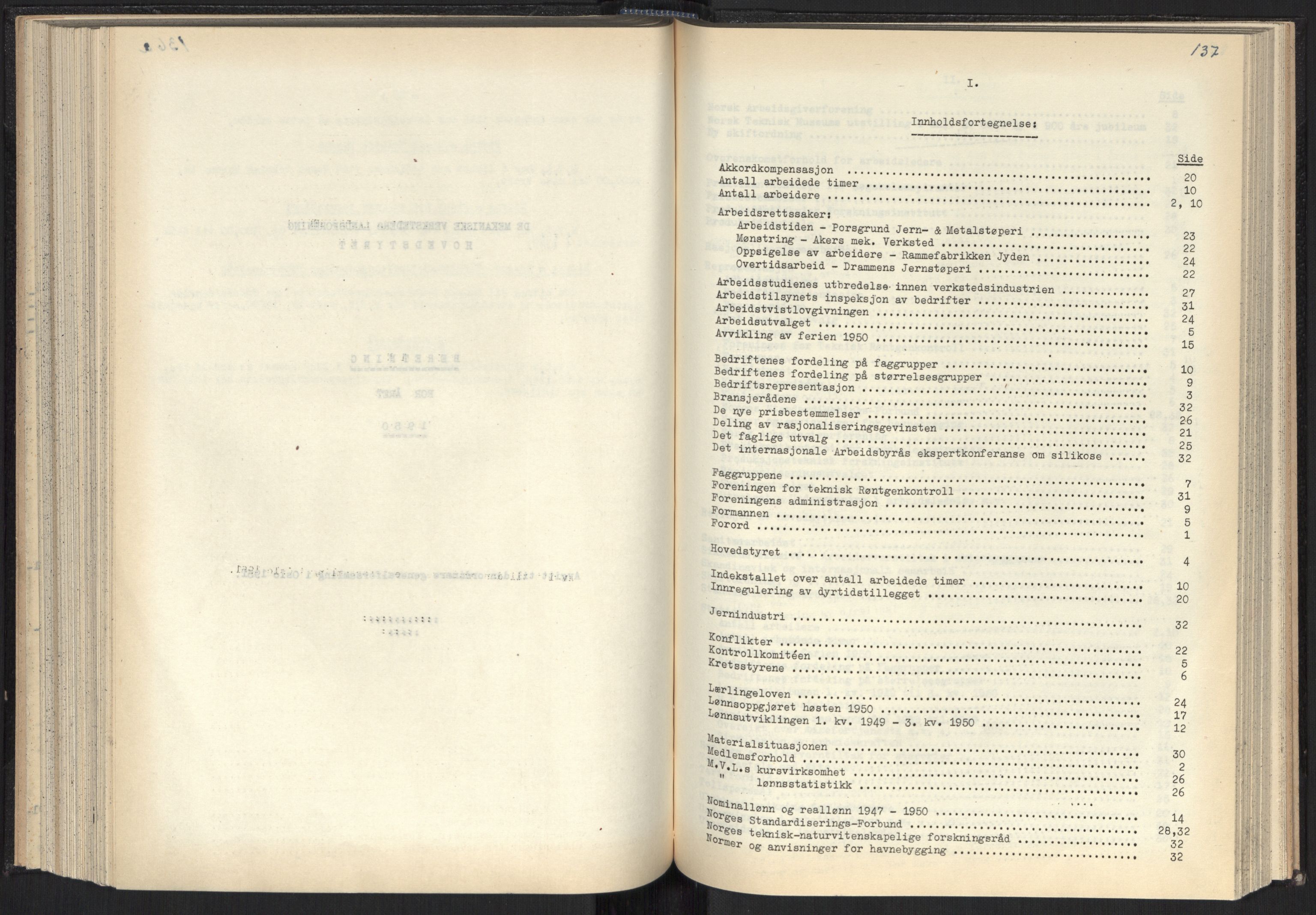 Teknologibedriftenes Landsforening TBL, RA/PA-1700/A/Ad/L0007: Årsberetning med register, 1940-1951, p. 137