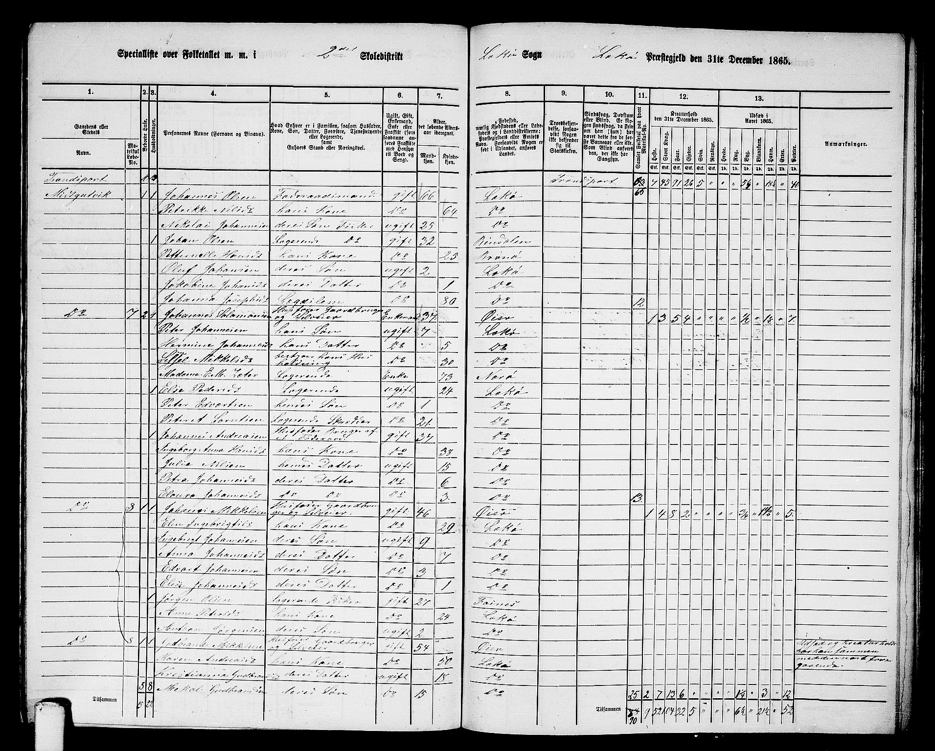 RA, 1865 census for Leka, 1865, p. 8