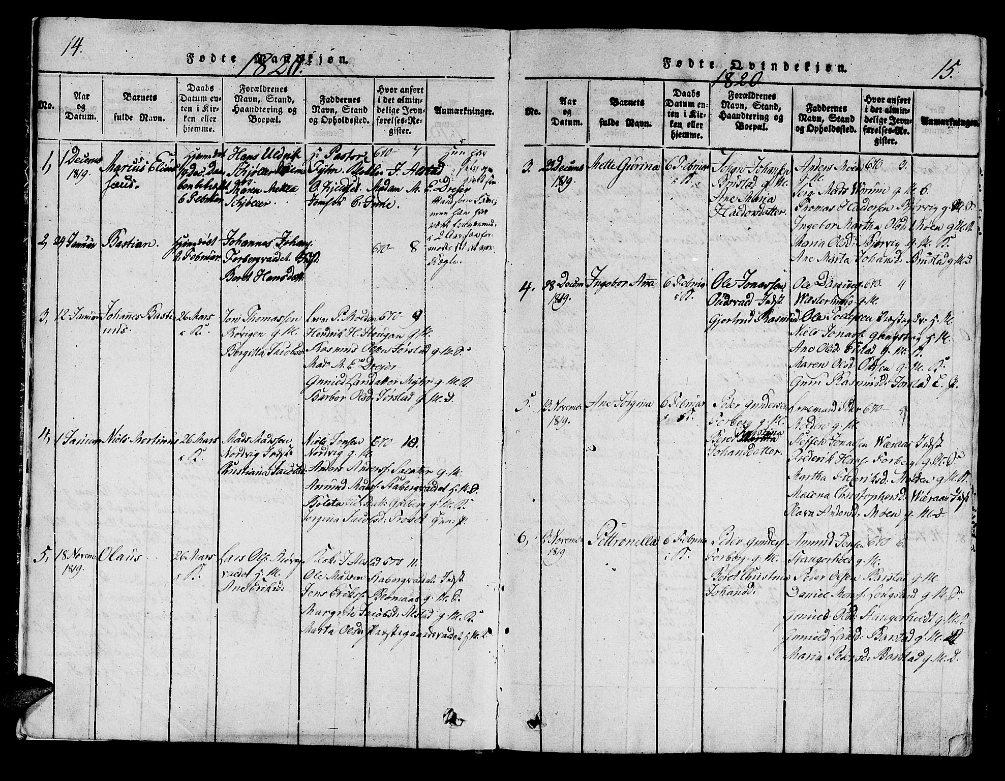 Ministerialprotokoller, klokkerbøker og fødselsregistre - Nord-Trøndelag, SAT/A-1458/722/L0217: Parish register (official) no. 722A04, 1817-1842, p. 14-15