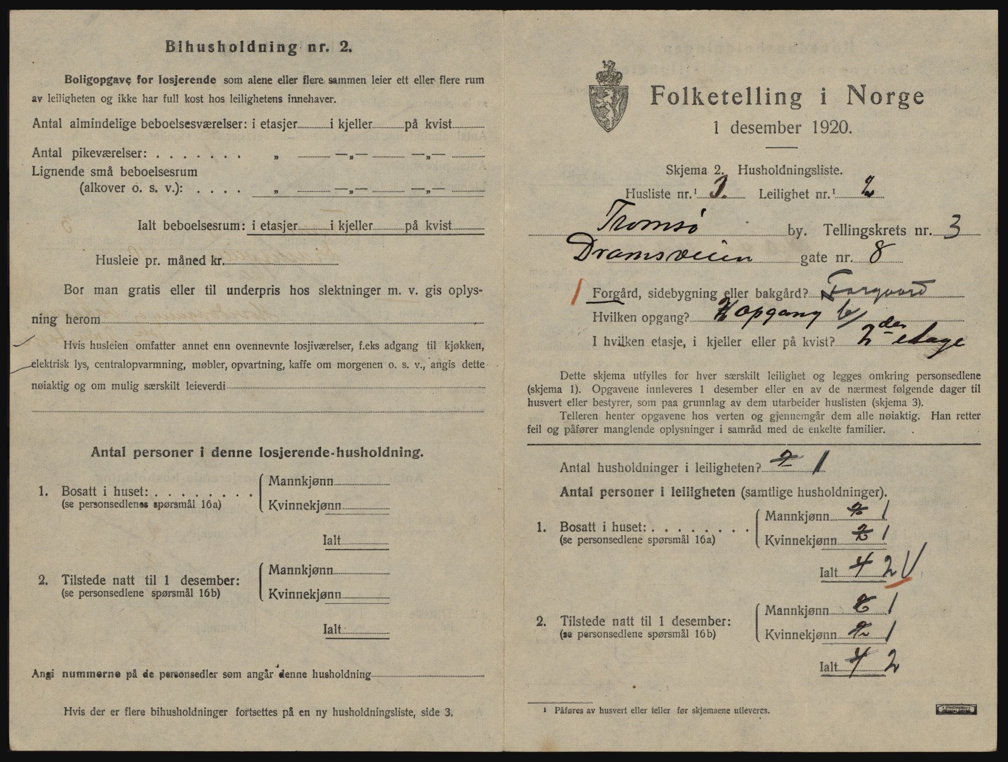 SATØ, 1920 census for Tromsø, 1920, p. 3123