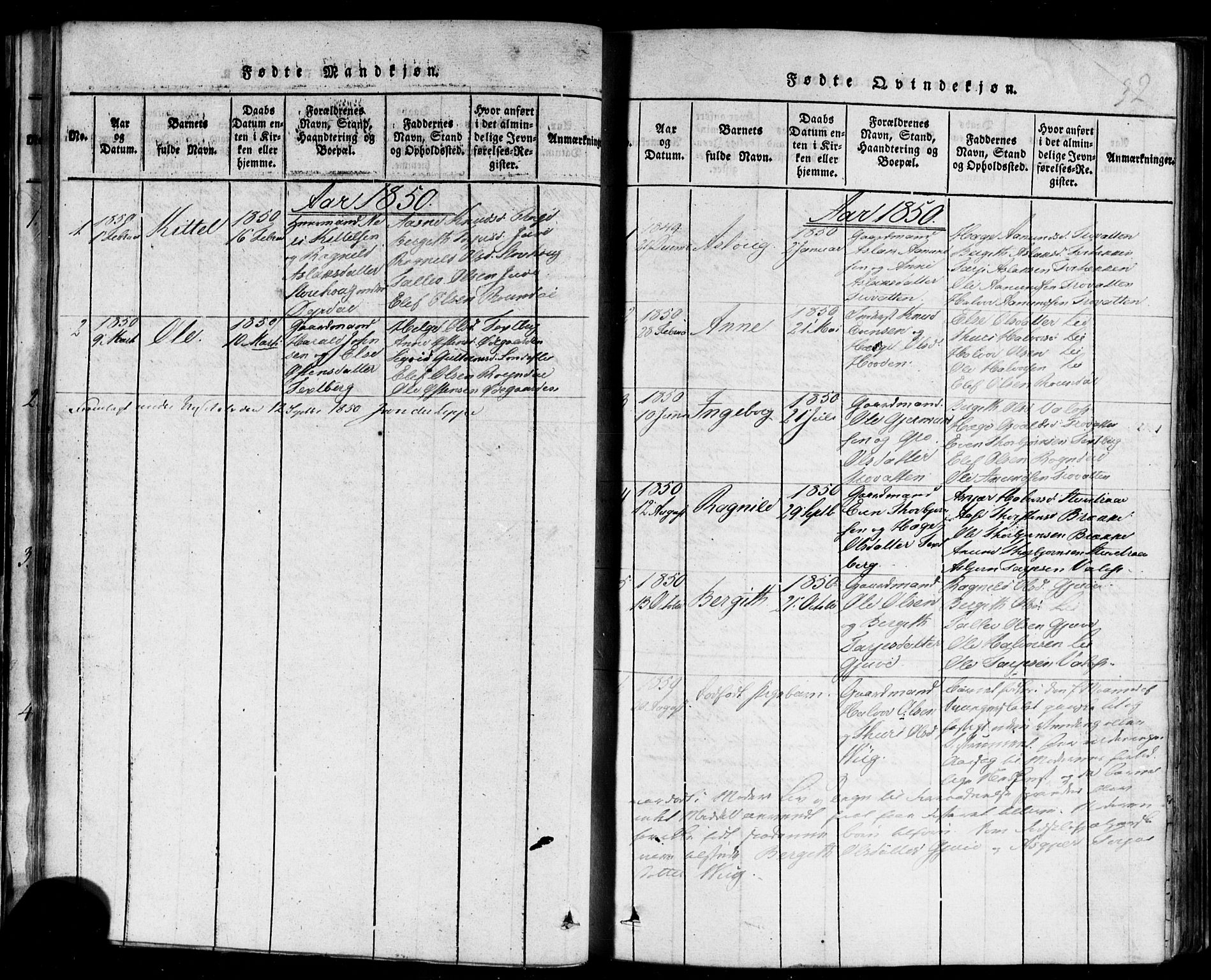 Rauland kirkebøker, SAKO/A-292/F/Fa/L0002: Parish register (official) no. 2, 1815-1860, p. 32