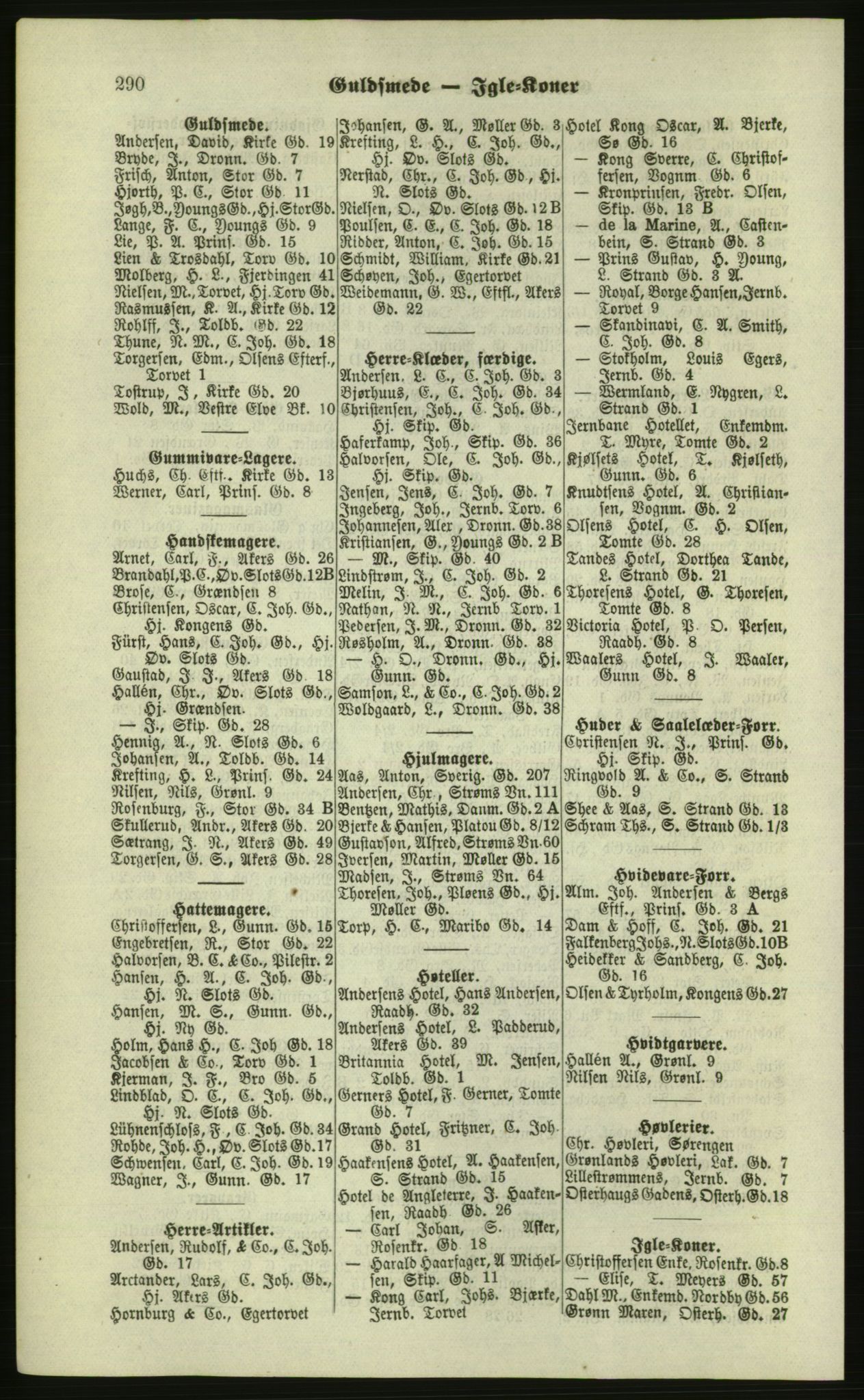 Kristiania/Oslo adressebok, PUBL/-, 1879, p. 290