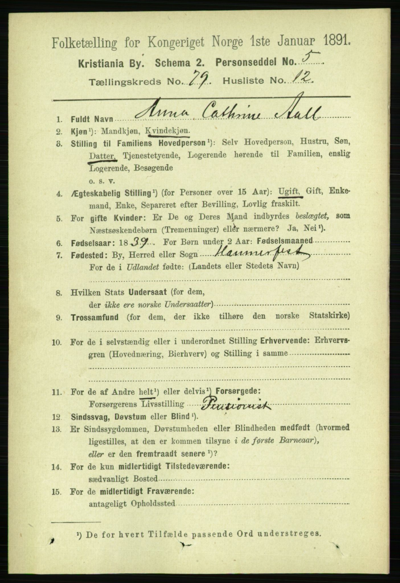 RA, 1891 census for 0301 Kristiania, 1891, p. 41236