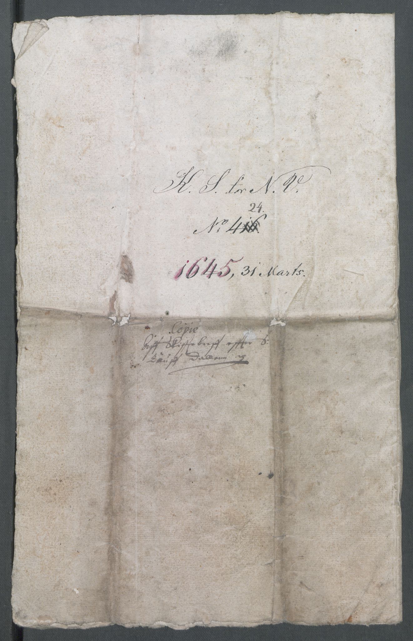 Riksarkivets diplomsamling, AV/RA-EA-5965/F02/L0158: Dokumenter, 1644-1645, p. 93