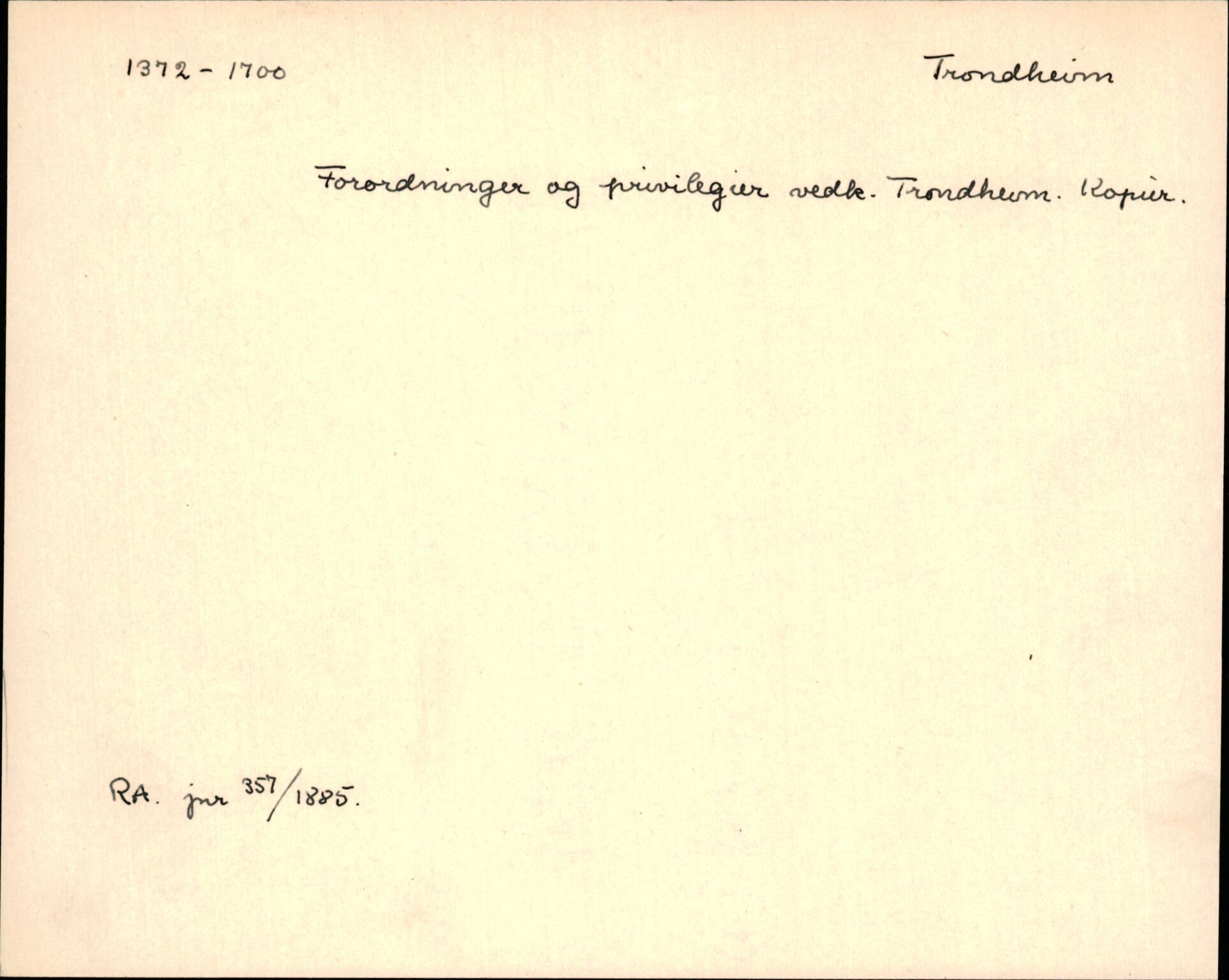 Riksarkivets diplomsamling, AV/RA-EA-5965/F35/F35m/L0004: Localia: Hordaland, Sogn og Fjordane, Møre og Romsdal, Trøndelag og Nord-Norge, p. 437