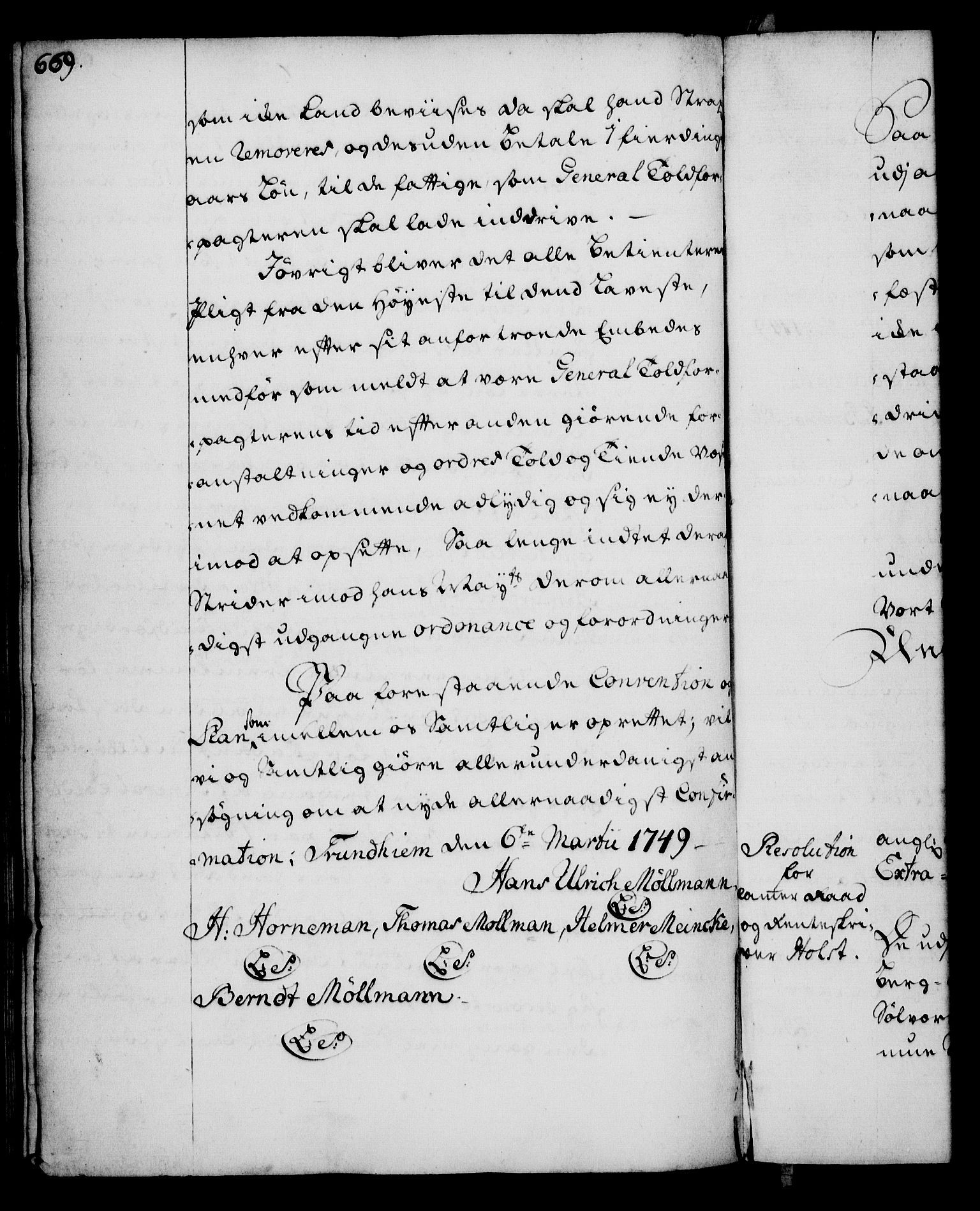 Rentekammeret, Kammerkanselliet, AV/RA-EA-3111/G/Gg/Gga/L0005: Norsk ekspedisjonsprotokoll med register (merket RK 53.5), 1741-1749, p. 669