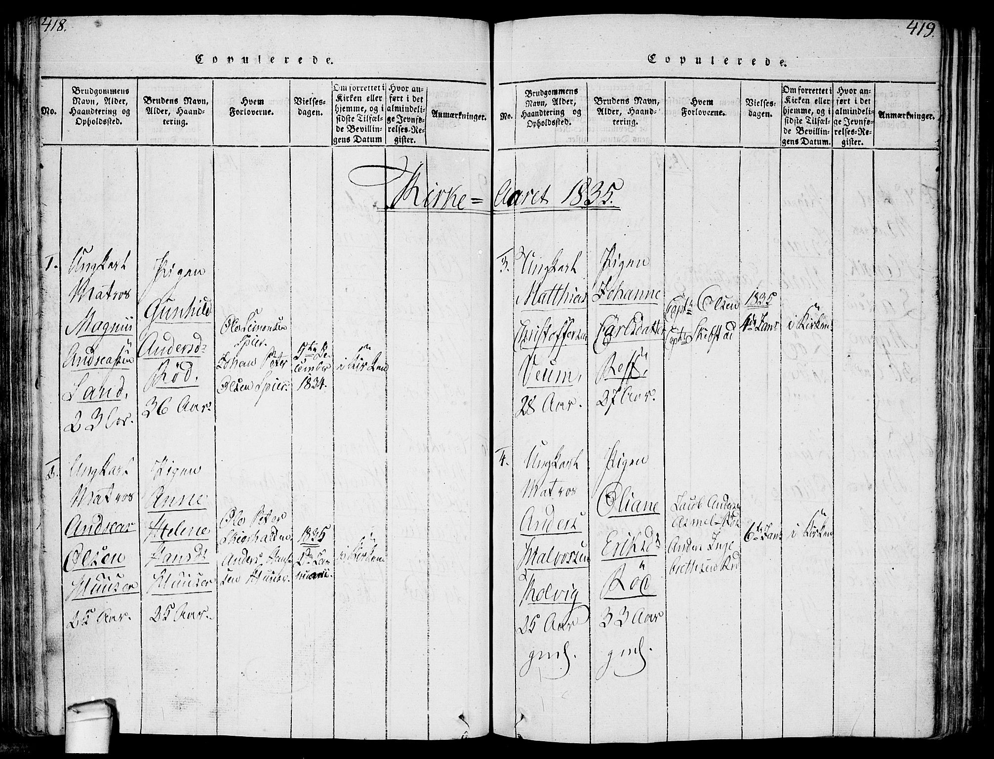 Hvaler prestekontor Kirkebøker, SAO/A-2001/F/Fa/L0005: Parish register (official) no. I 5, 1816-1845, p. 418-419