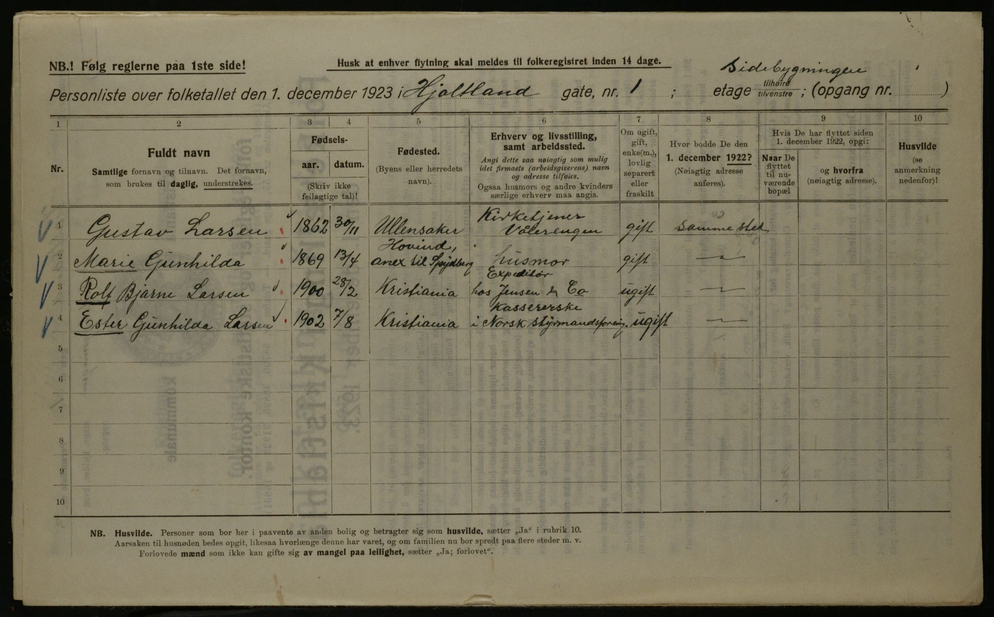 OBA, Municipal Census 1923 for Kristiania, 1923, p. 44962