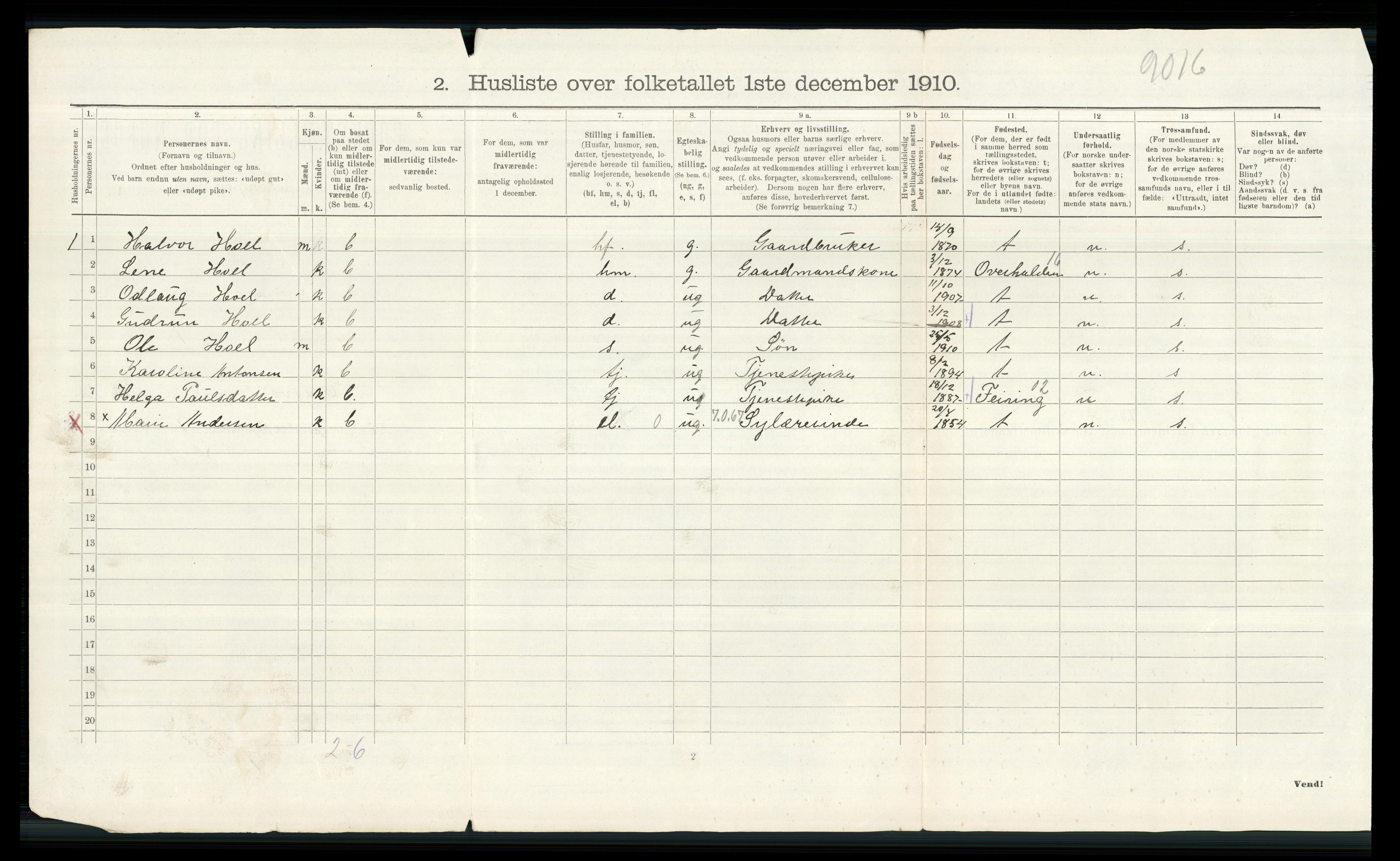 RA, 1910 census for Eidsvoll, 1910, p. 2805