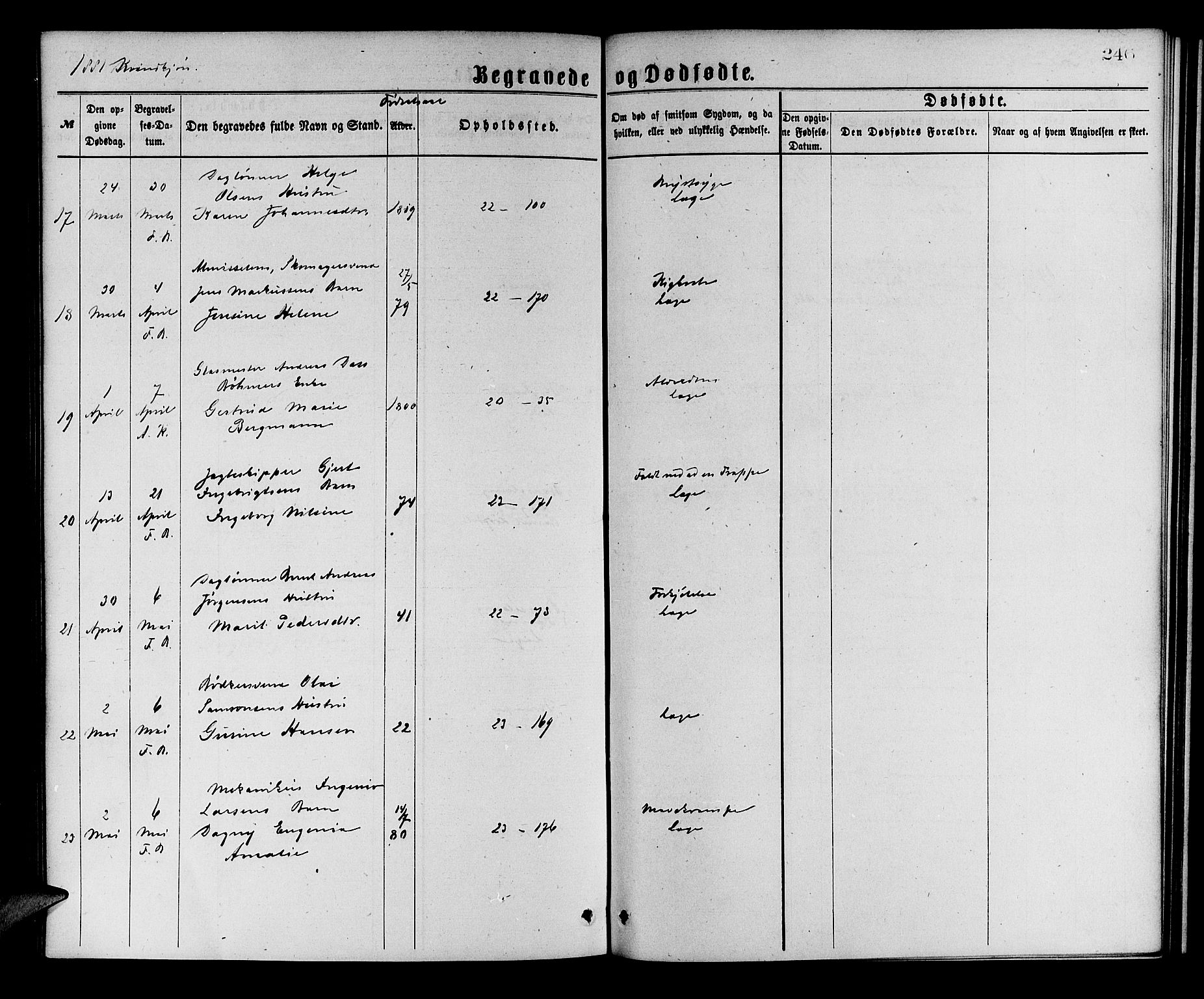 Korskirken sokneprestembete, SAB/A-76101/H/Hab: Parish register (copy) no. E 3, 1871-1883, p. 246